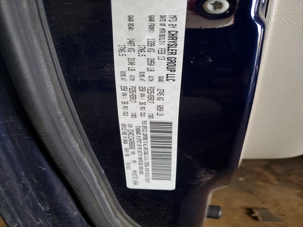 2013 Chrysler Town & Country Touring L Blue vin: 2C4RC1CG4DR682602