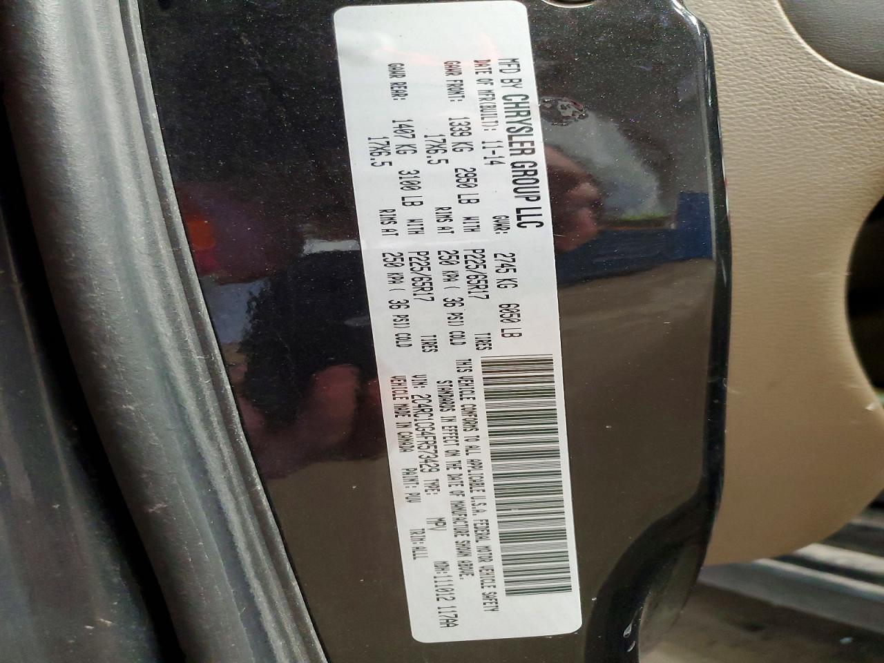 2015 Chrysler Town & Country Touring L Черный vin: 2C4RC1CG4FR573429