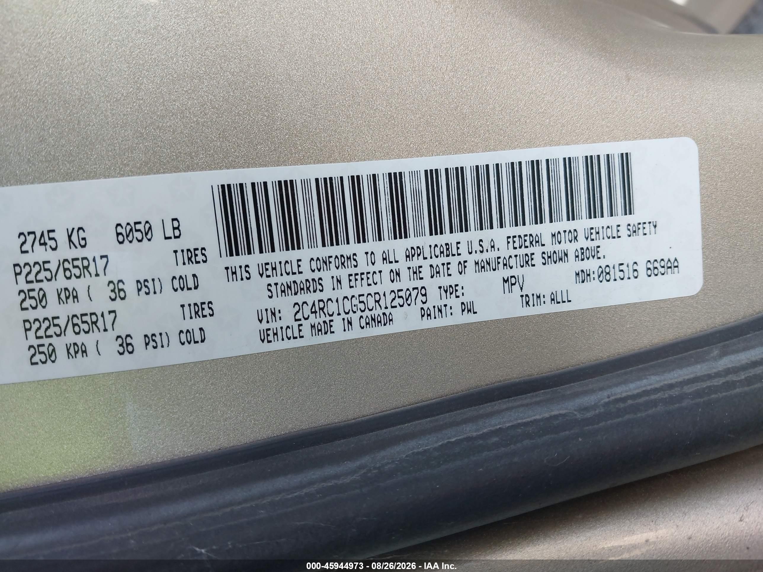 2012 Chrysler Town & Country Touring-l Gold vin: 2C4RC1CG5CR125079