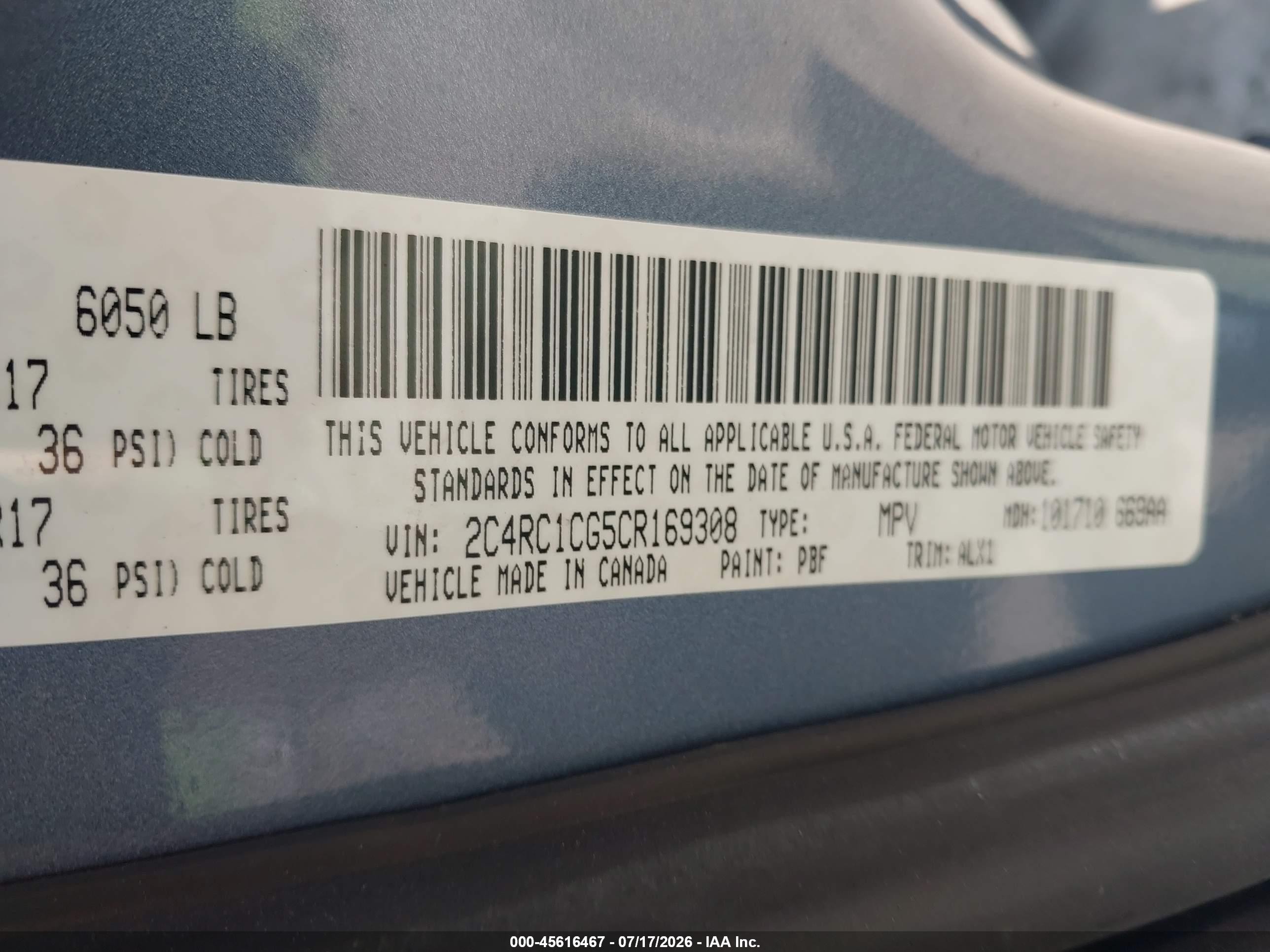 2012 Chrysler Town & Country Touring-l Синий vin: 2C4RC1CG5CR169308