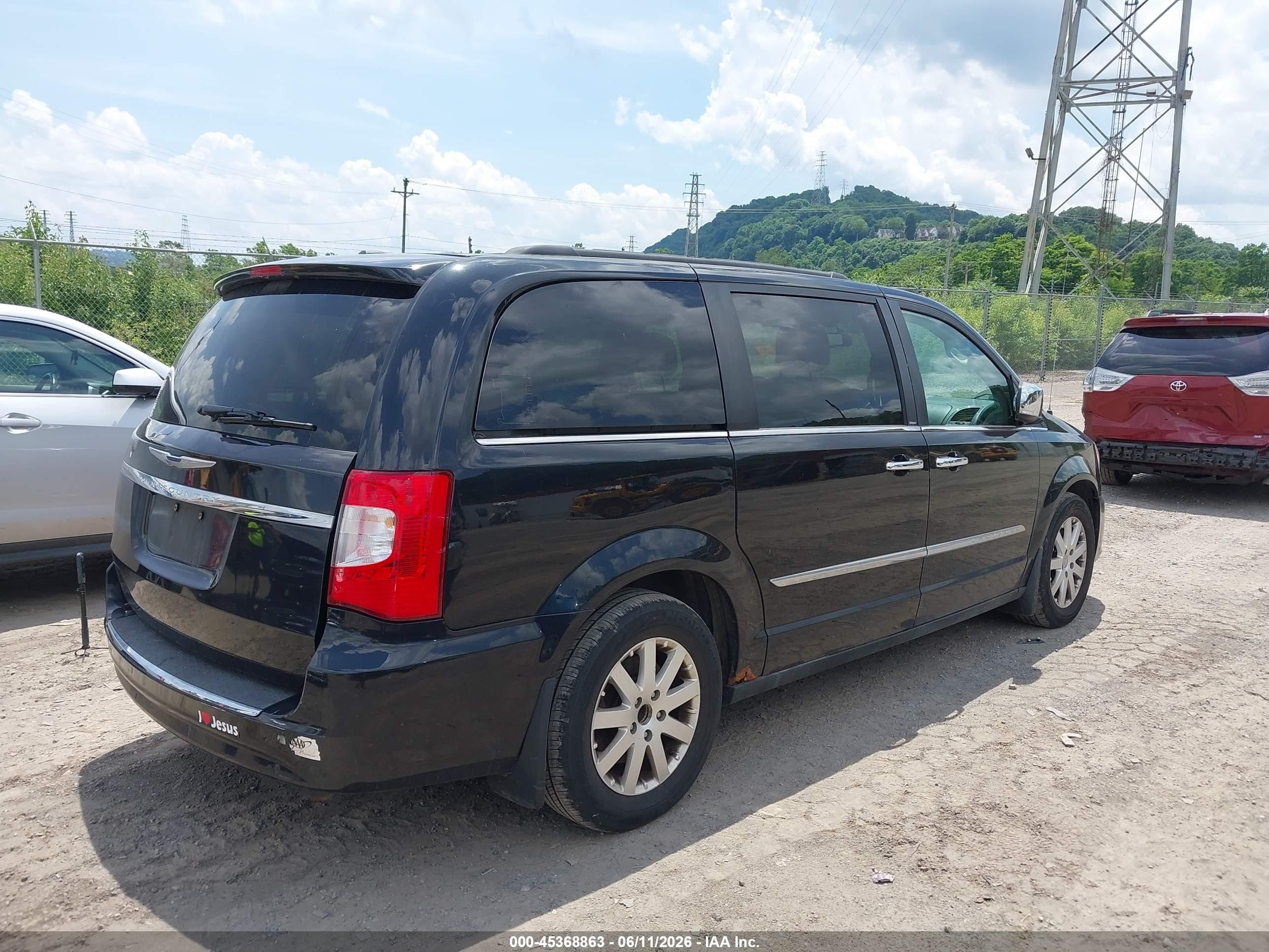 2012 Chrysler Town & Country Touring-l Black vin: 2C4RC1CG6CR118657