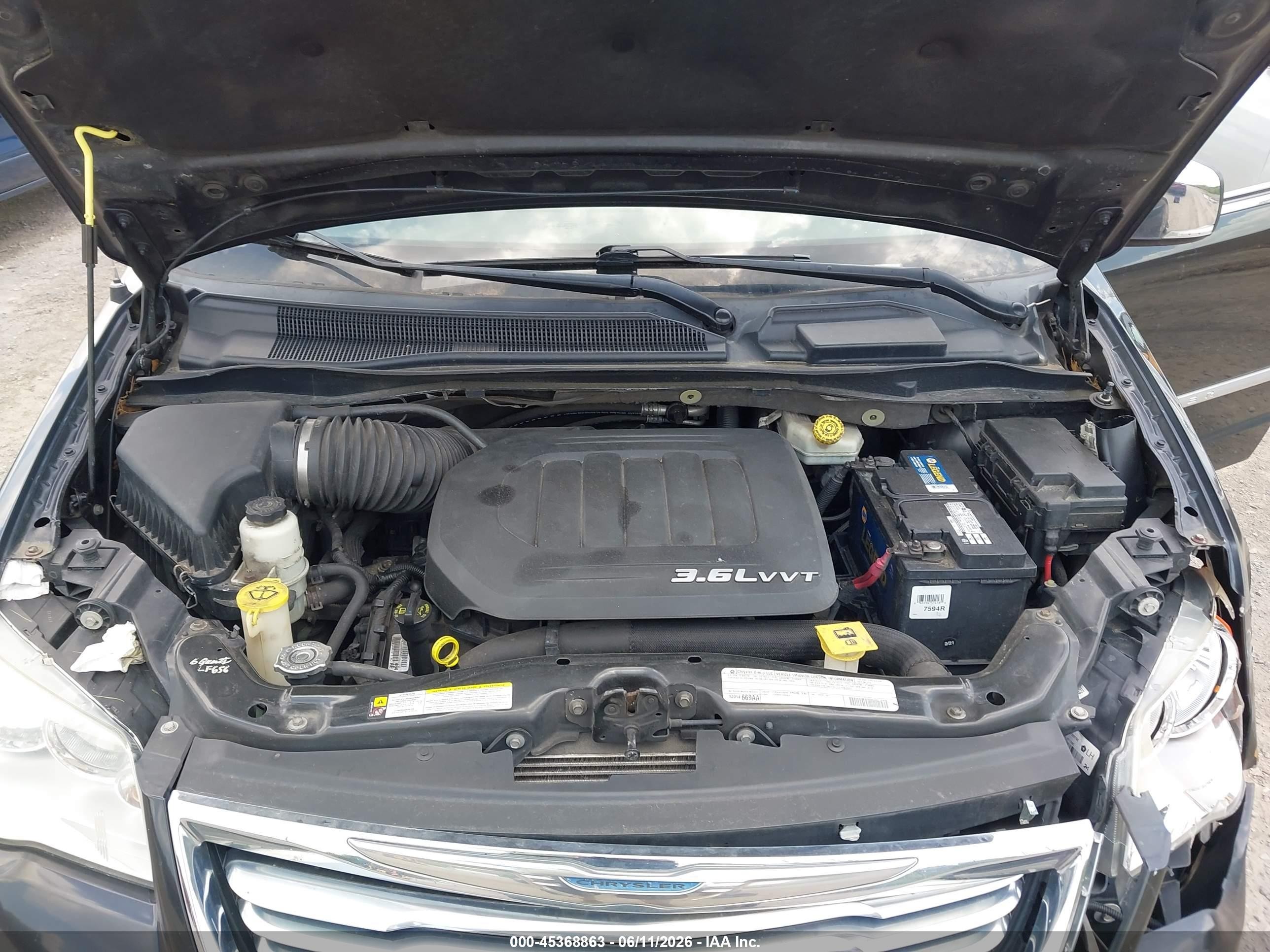 2012 Chrysler Town & Country Touring-l Black vin: 2C4RC1CG6CR118657