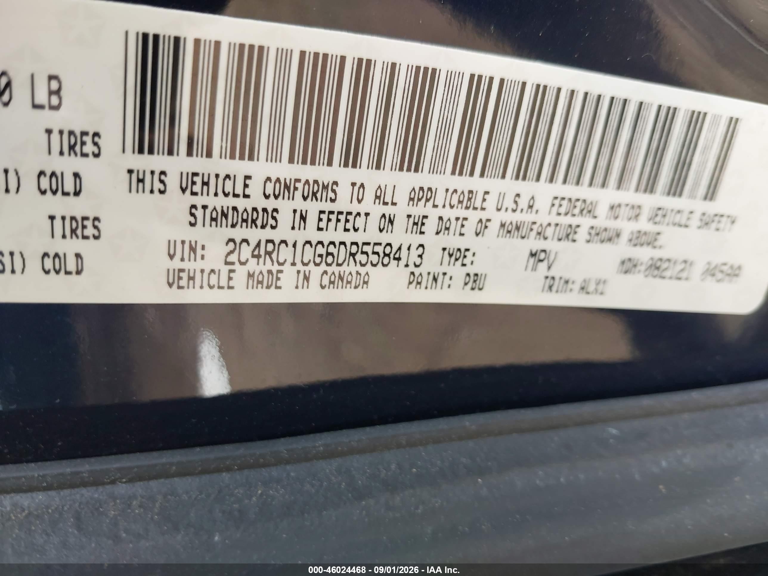 2013 Chrysler Town & Country Touring-l Dark Blue vin: 2C4RC1CG6DR558413