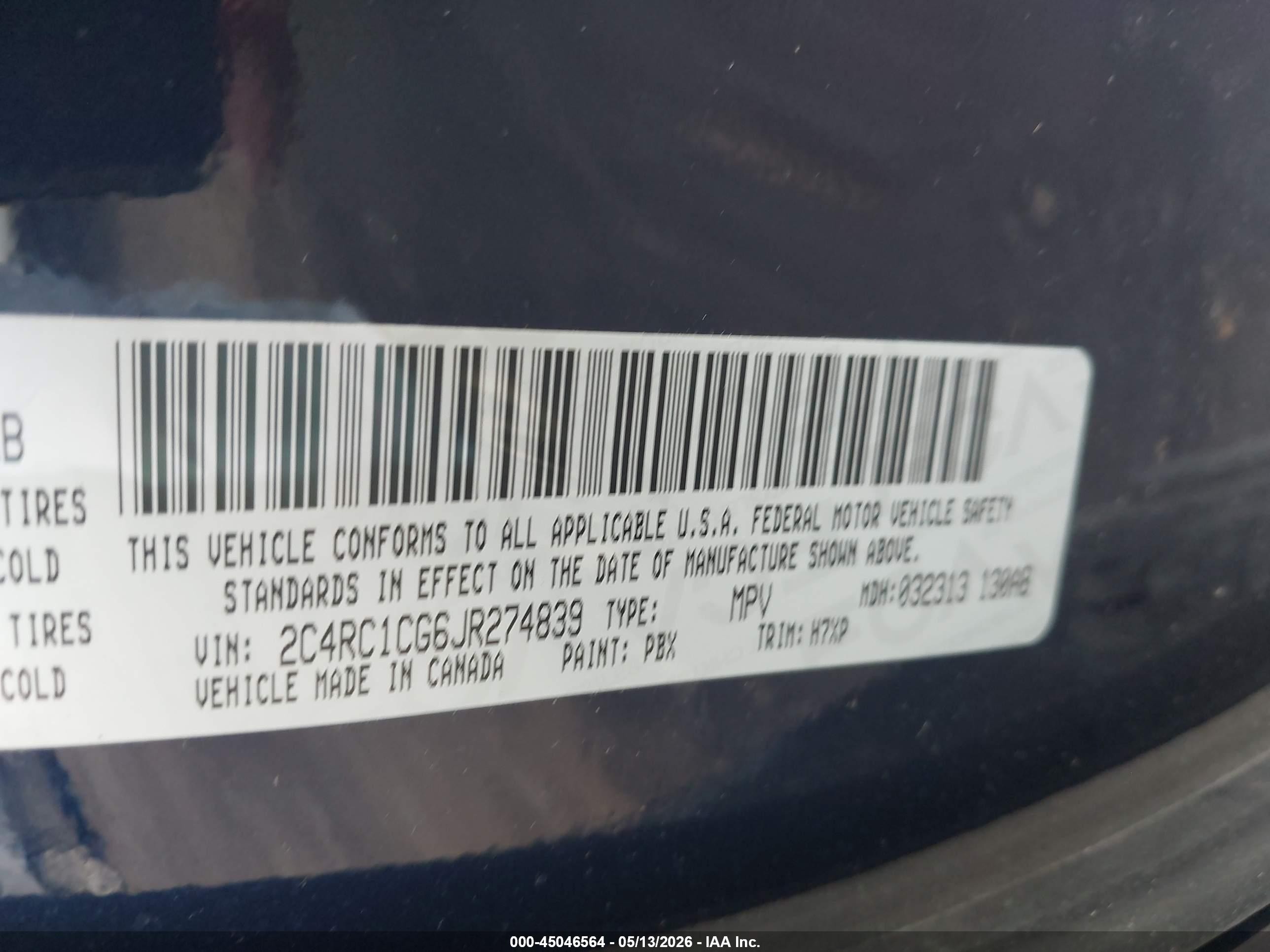 2018 Chrysler Pacifica Lx Blue vin: 2C4RC1CG6JR274839