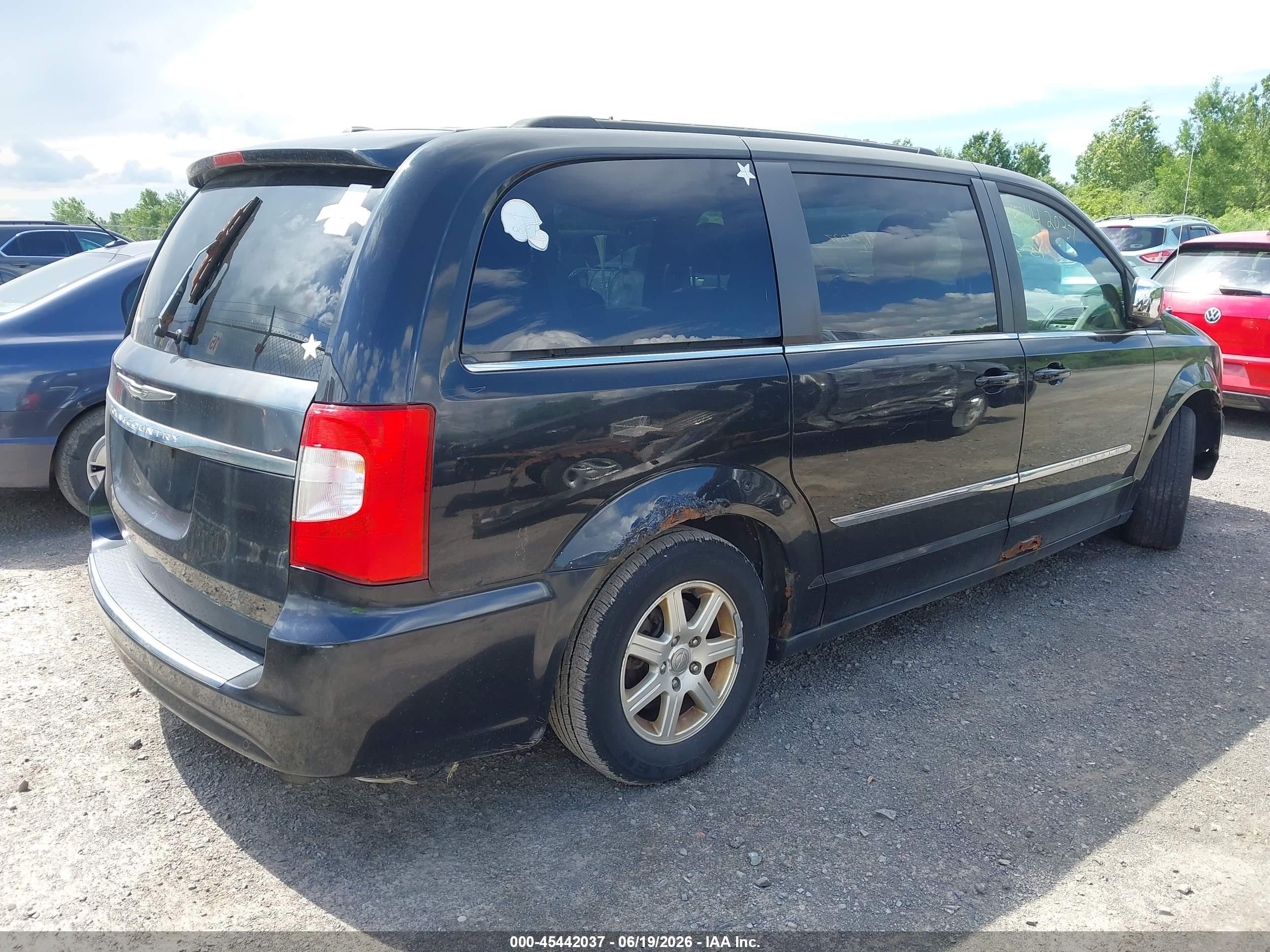 2012 Chrysler Town & Country Touring-l Черный vin: 2C4RC1CG7CR162229