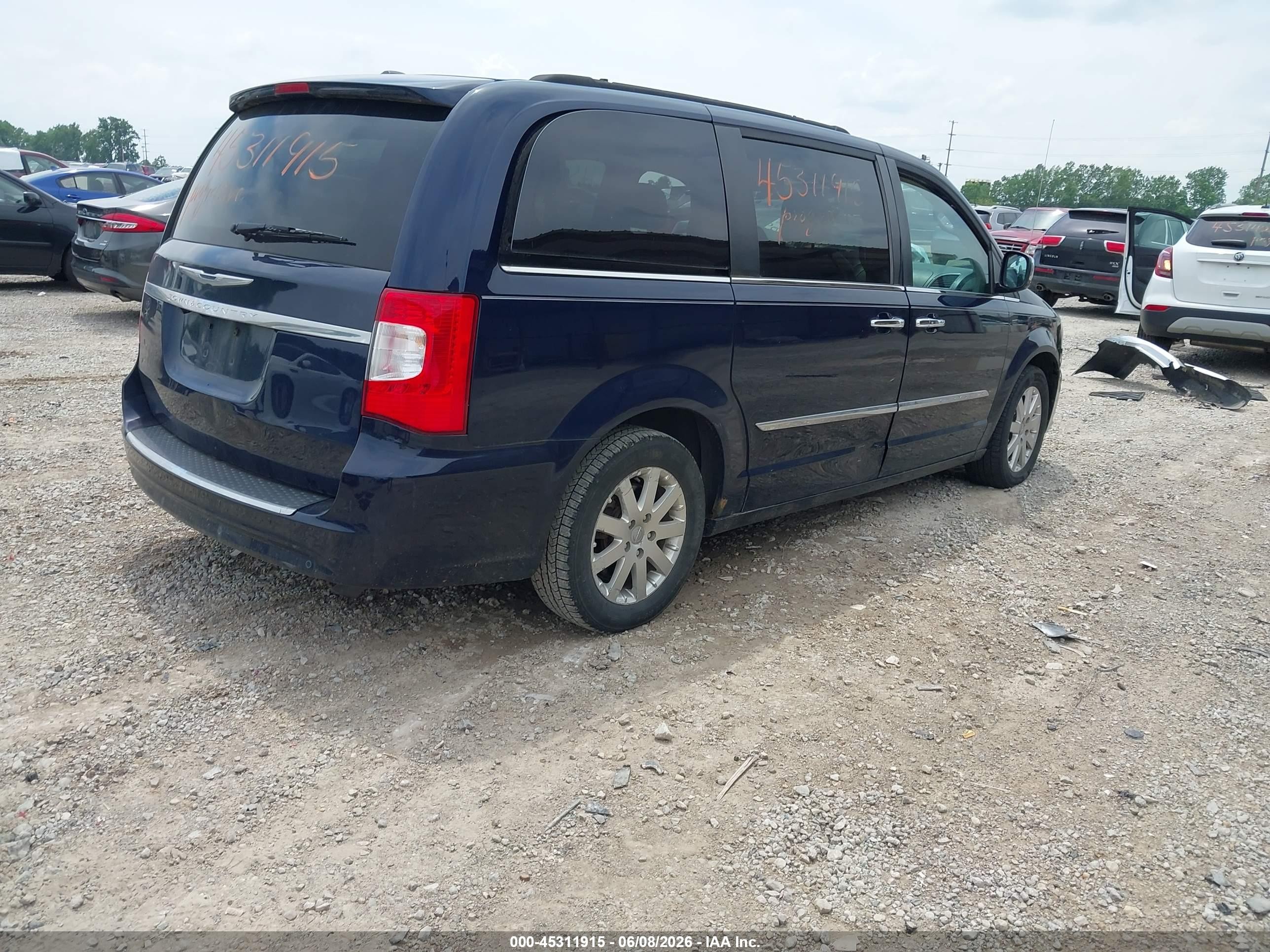 2012 Chrysler Town & Country Touring-l Blue vin: 2C4RC1CG7CR221098