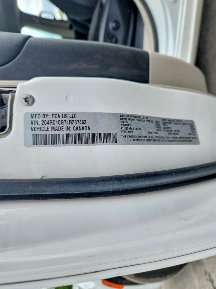 2020 Chrysler Voyager Lx White vin: 2C4RC1CG7LR237463
