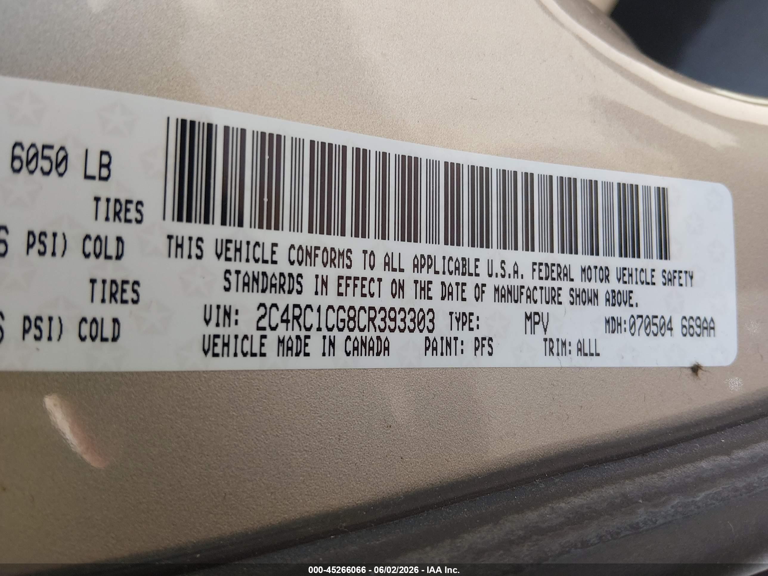 2012 Chrysler Town & Country Touring-l Желто-коричневый vin: 2C4RC1CG8CR393303