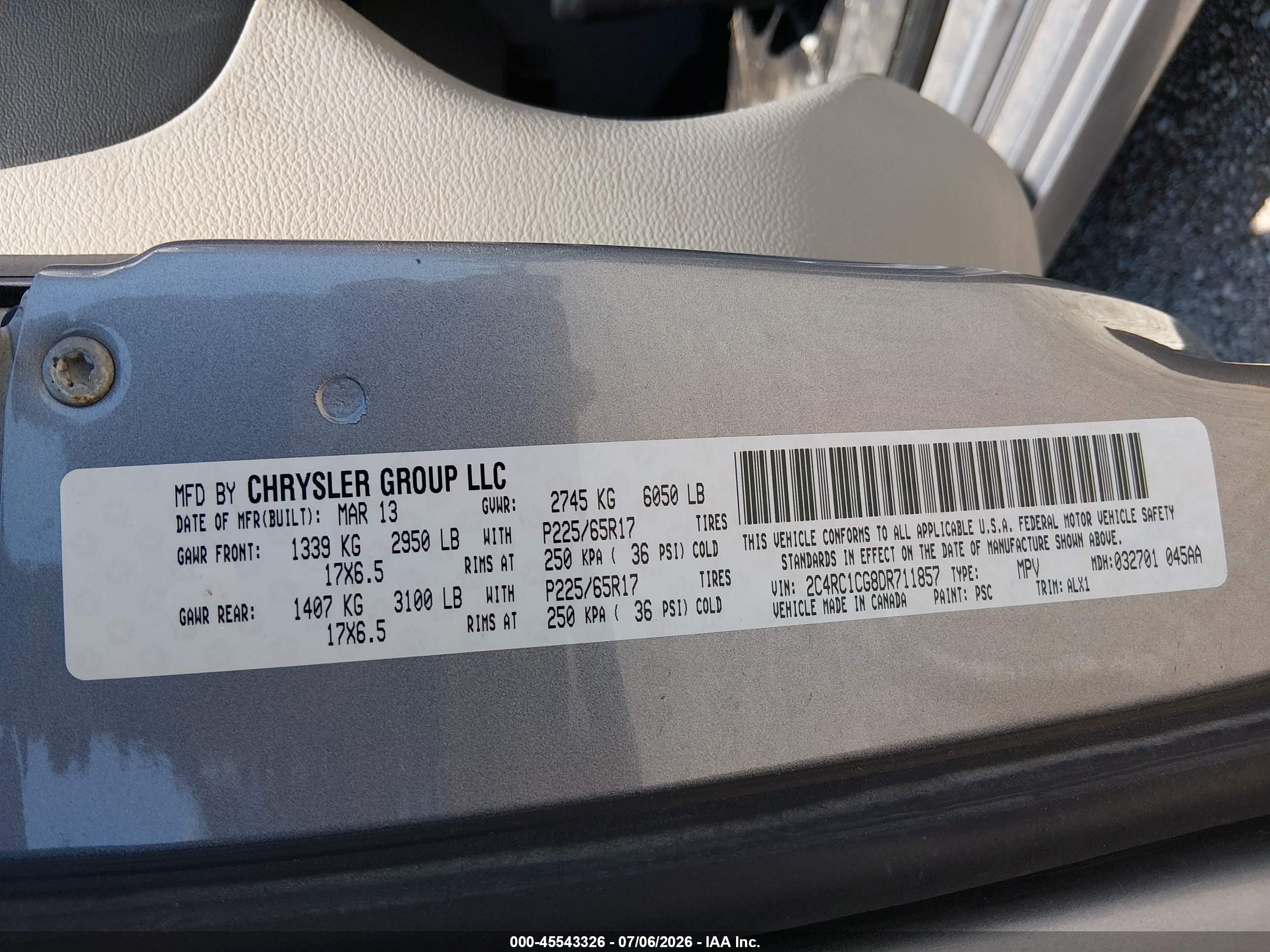 2013 Chrysler Town & Country Touring-l Silver vin: 2C4RC1CG8DR711857