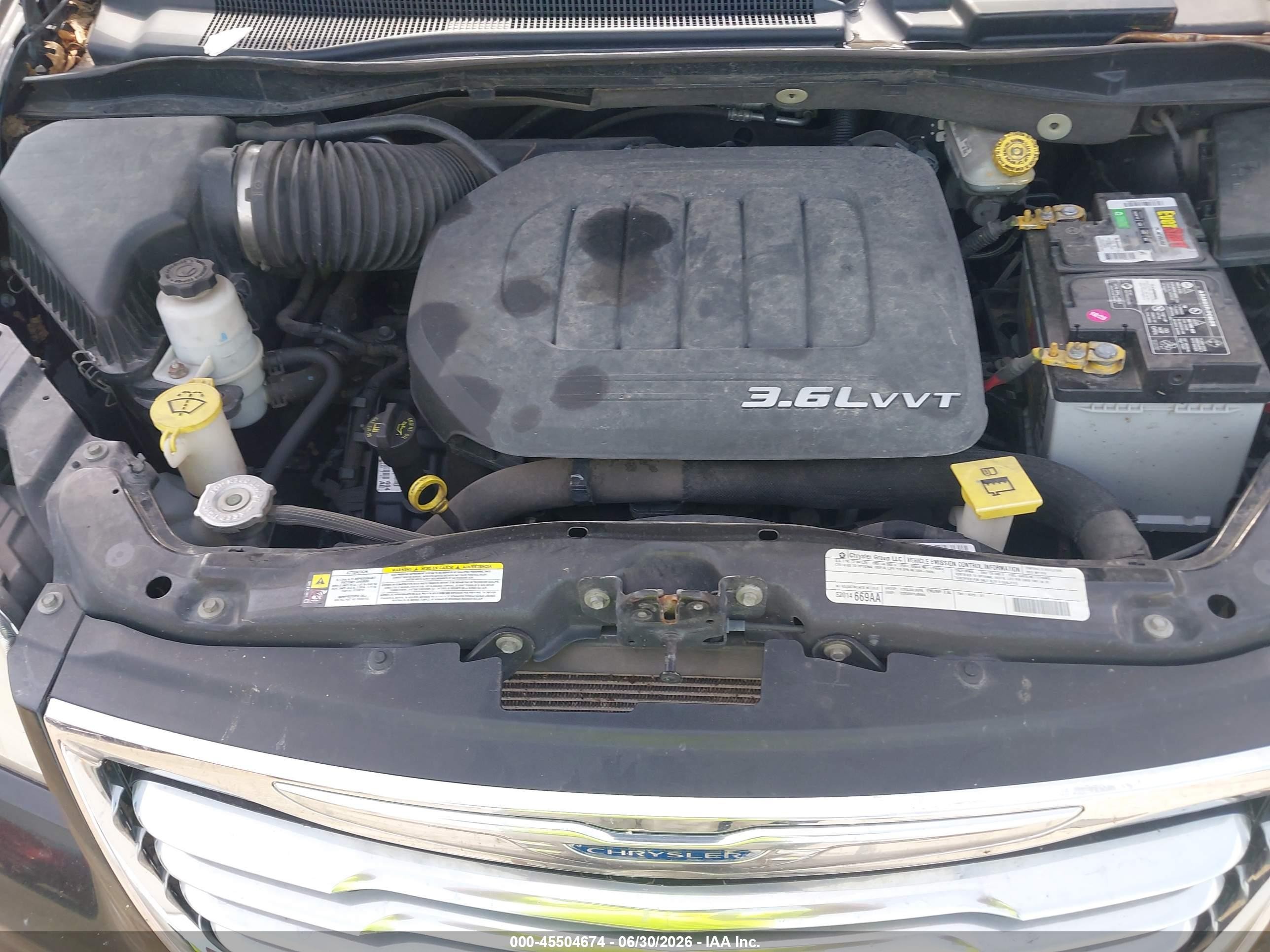 2012 Chrysler Town & Country Touring-l Black vin: 2C4RC1CG9CR144105