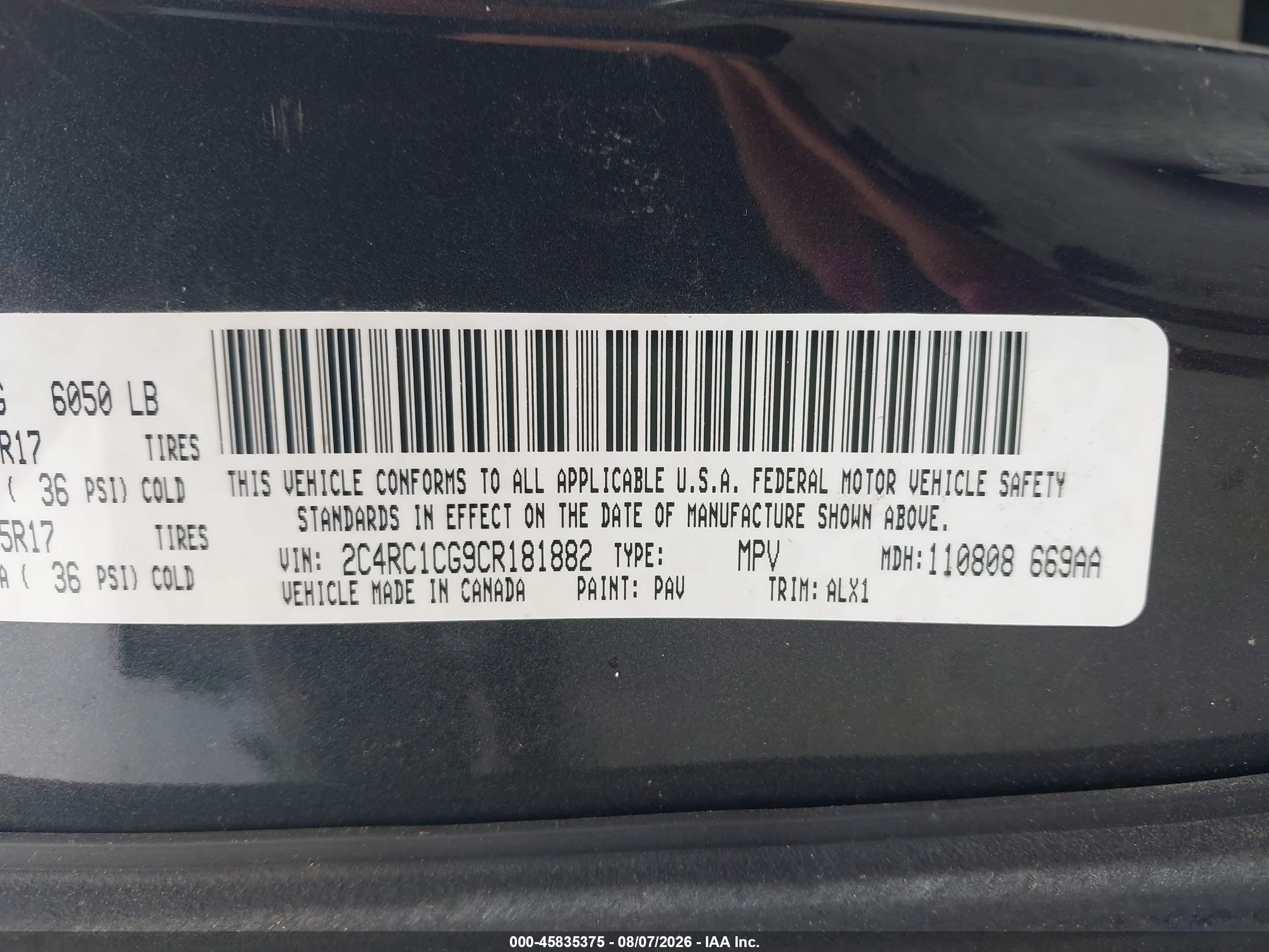 2012 Chrysler Town & Country Touring-l Gray vin: 2C4RC1CG9CR181882