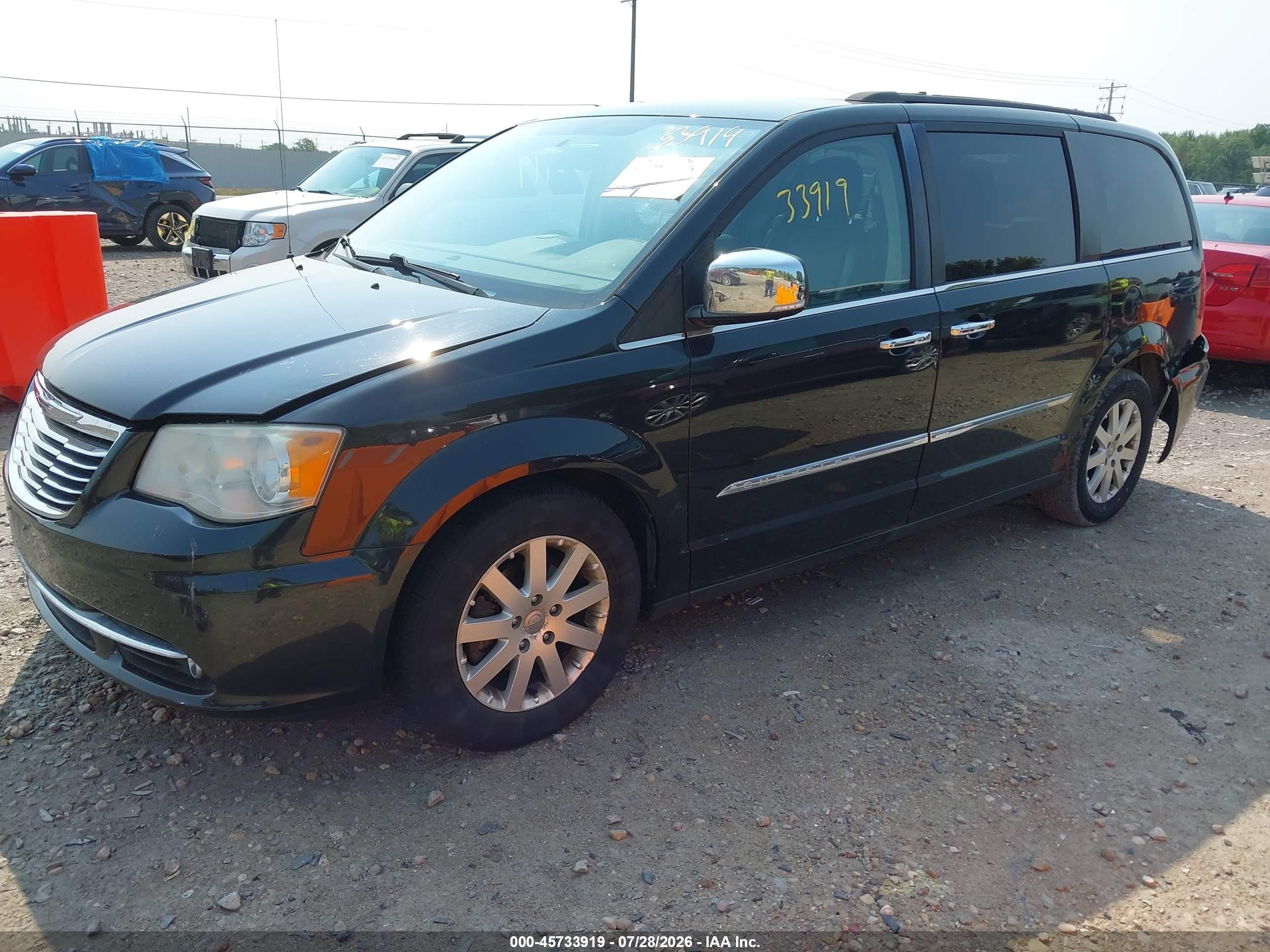 2012 Chrysler Town & Country Touring-l Black vin: 2C4RC1CG9CR413705