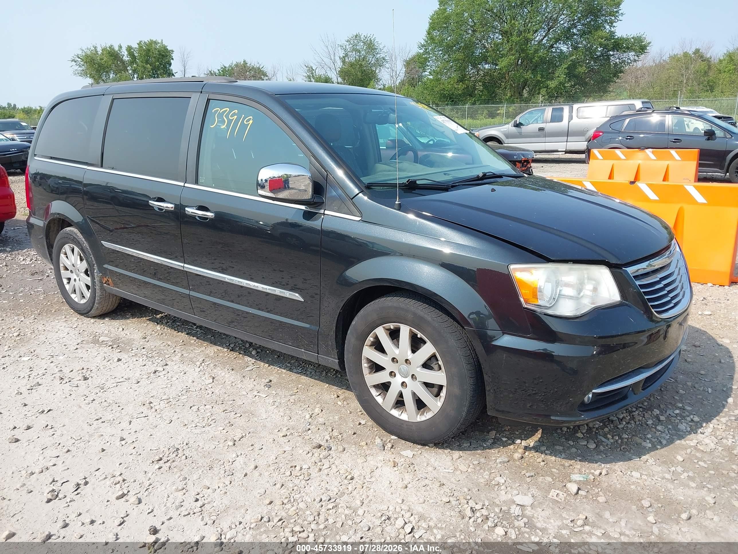 2012 Chrysler Town & Country Touring-l Black vin: 2C4RC1CG9CR413705