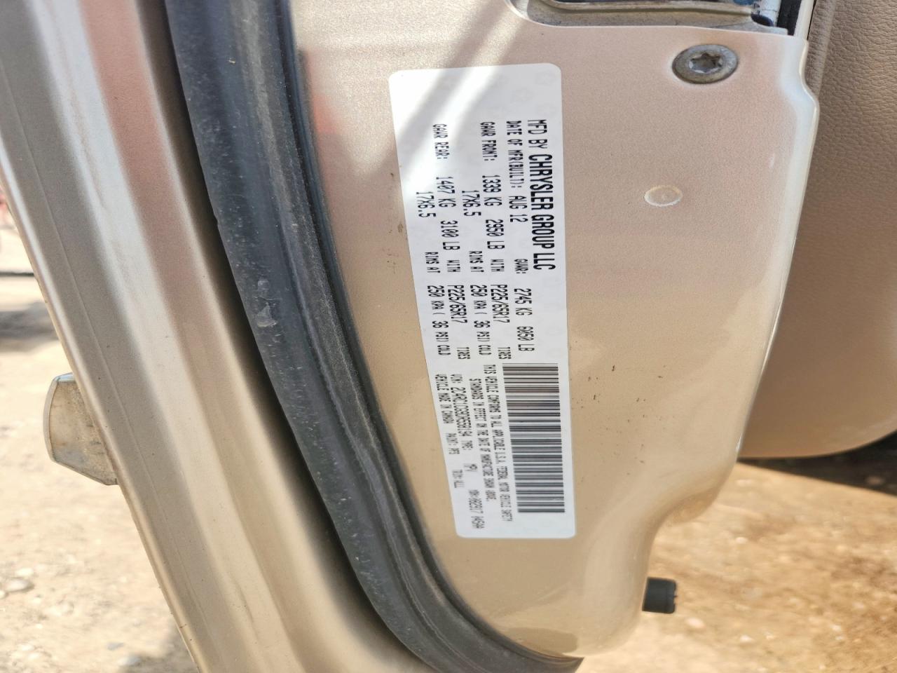 2013 Chrysler Town & Country Touring L Tan vin: 2C4RC1CG9DR558194
