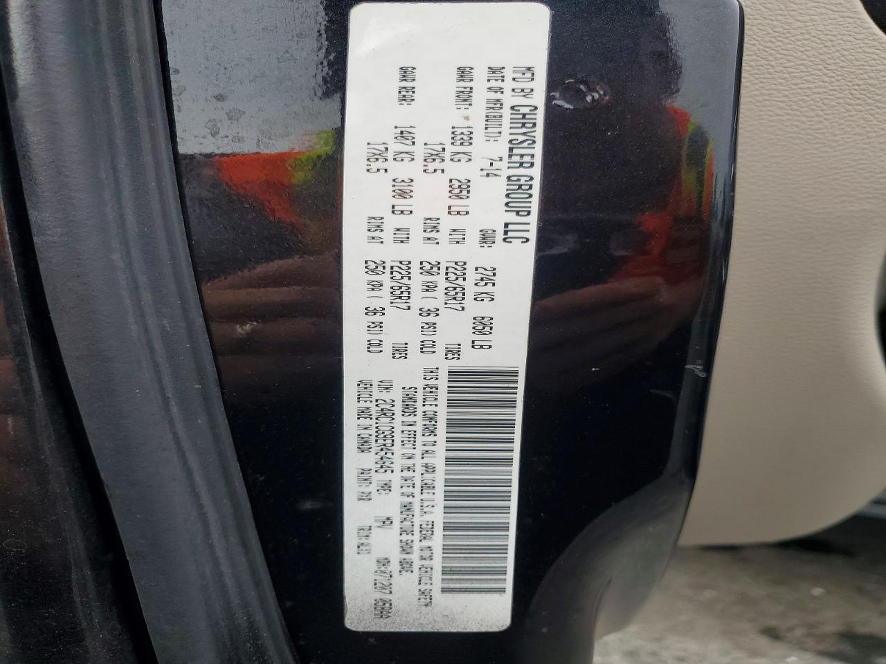 2014 Chrysler Town & Country Touring L Black vin: 2C4RC1CG9ER454645
