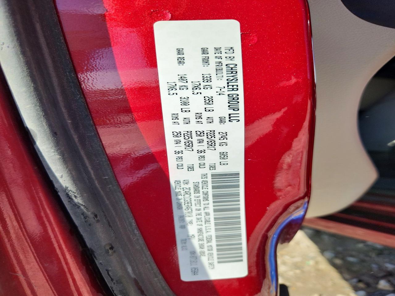 2014 Chrysler Town & Country Touring L Red vin: 2C4RC1CG9ER467010