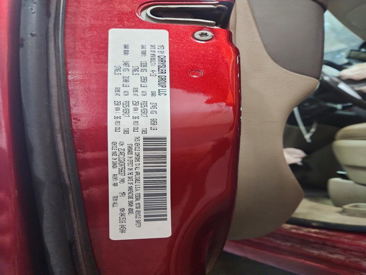 2013 Chrysler Town & Country Touring L Red vin: 2C4RC1CGXDR756637