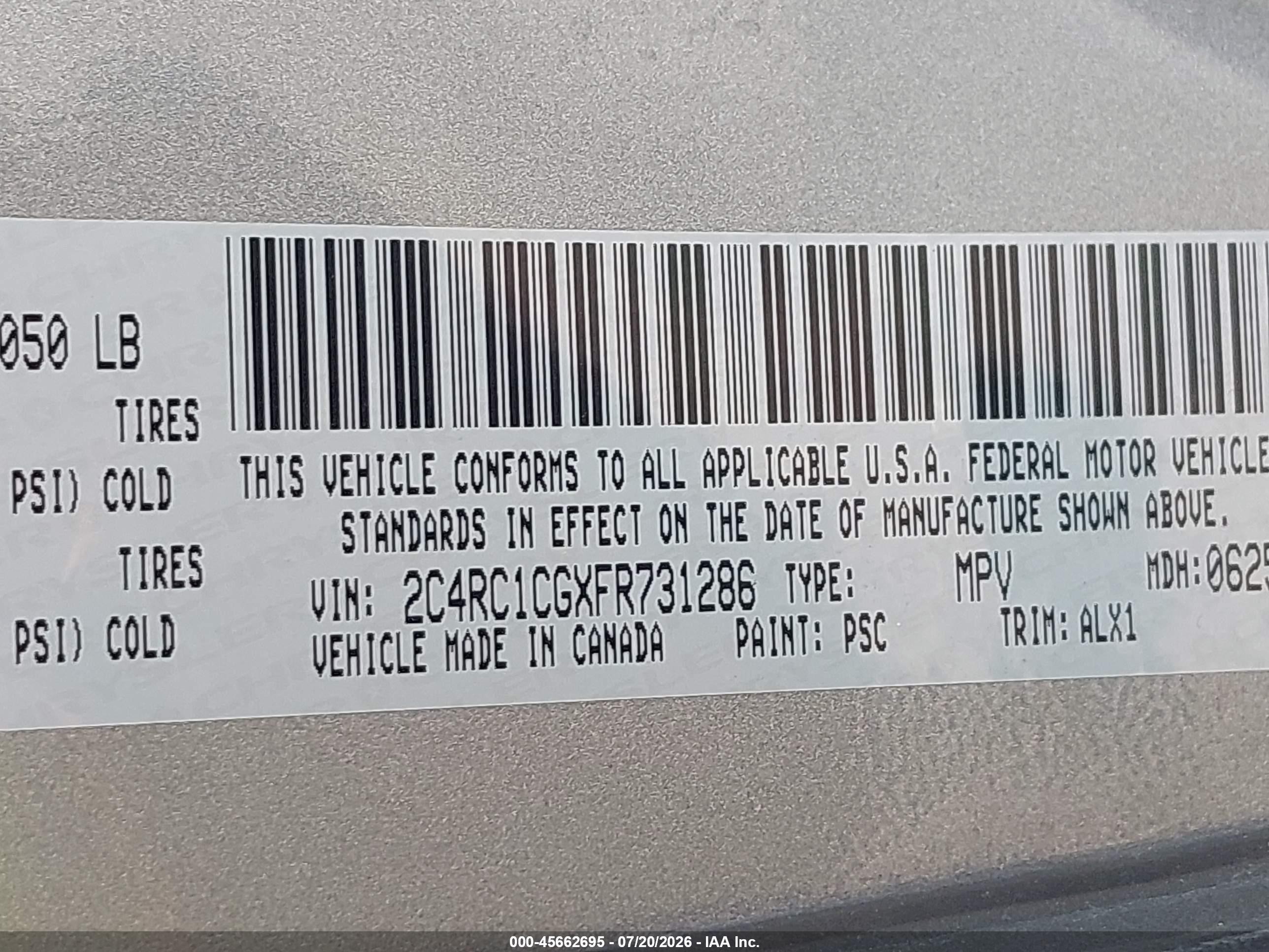 2015 Chrysler Town & Country Touring-l Серебряный vin: 2C4RC1CGXFR731286