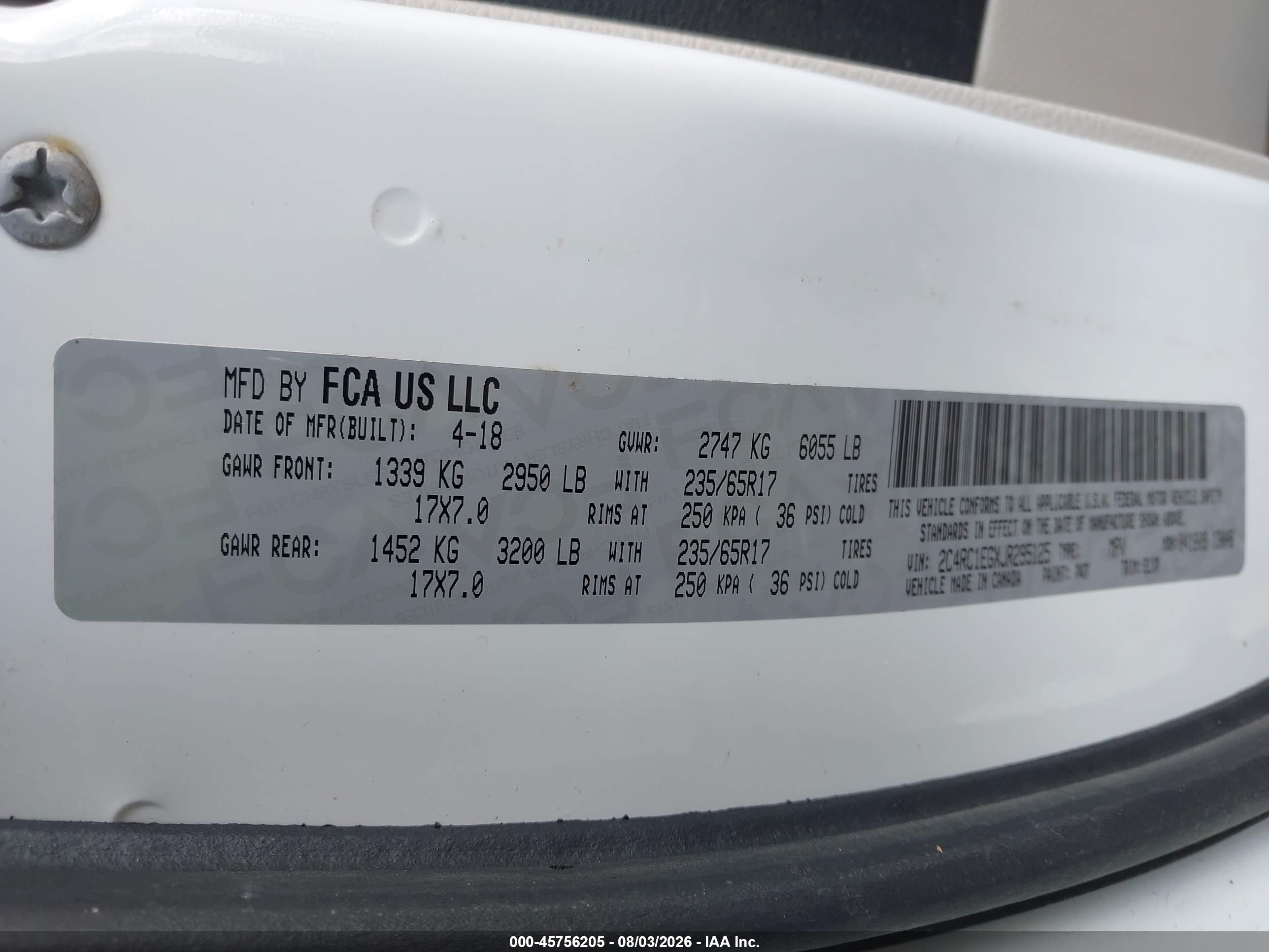 2018 Chrysler Pacifica Touring L Plus Белый vin: 2C4RC1EGXJR295125