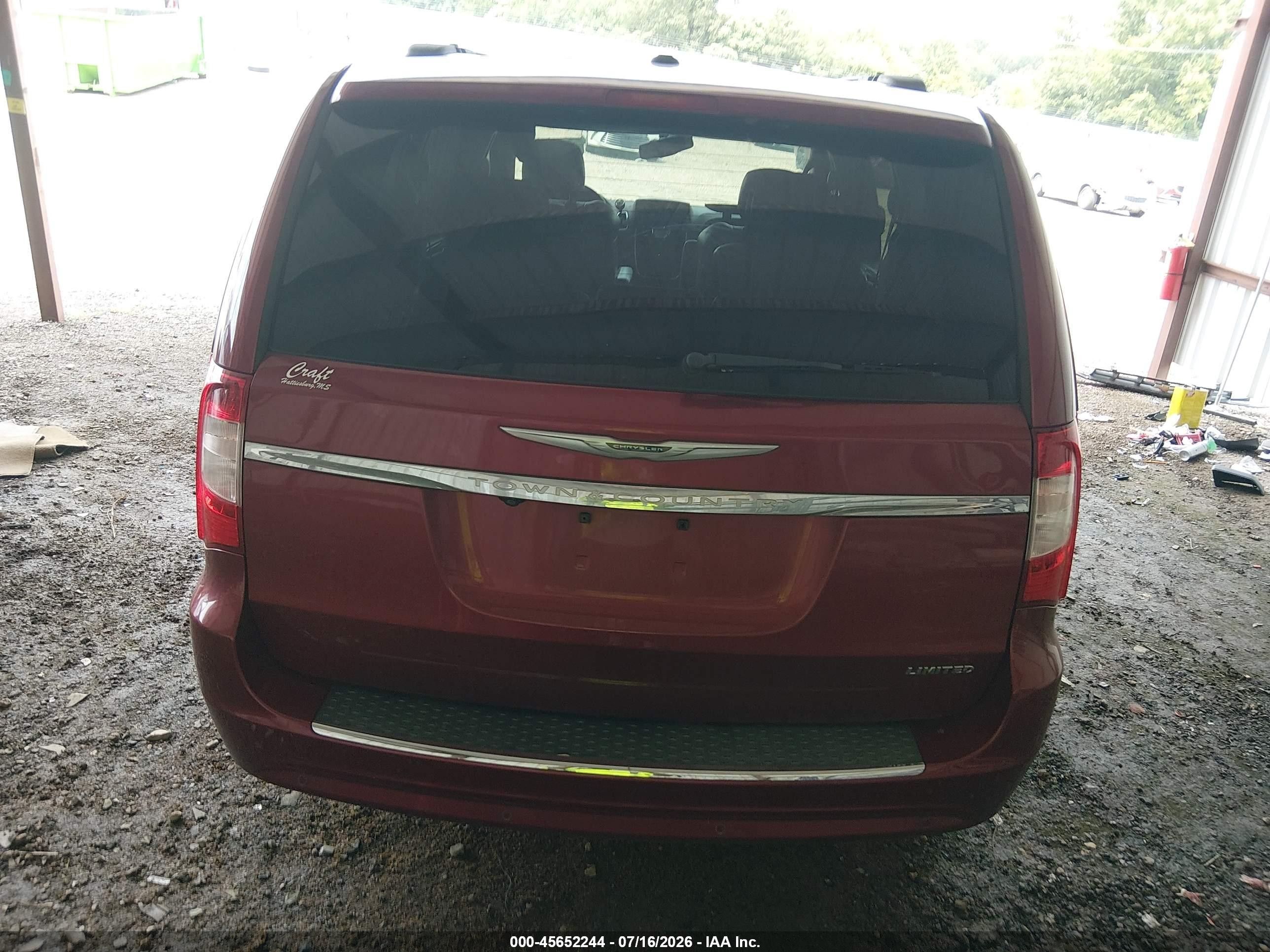 2014 Chrysler Town & Country Limited Бордовый vin: 2C4RC1GG1ER204133