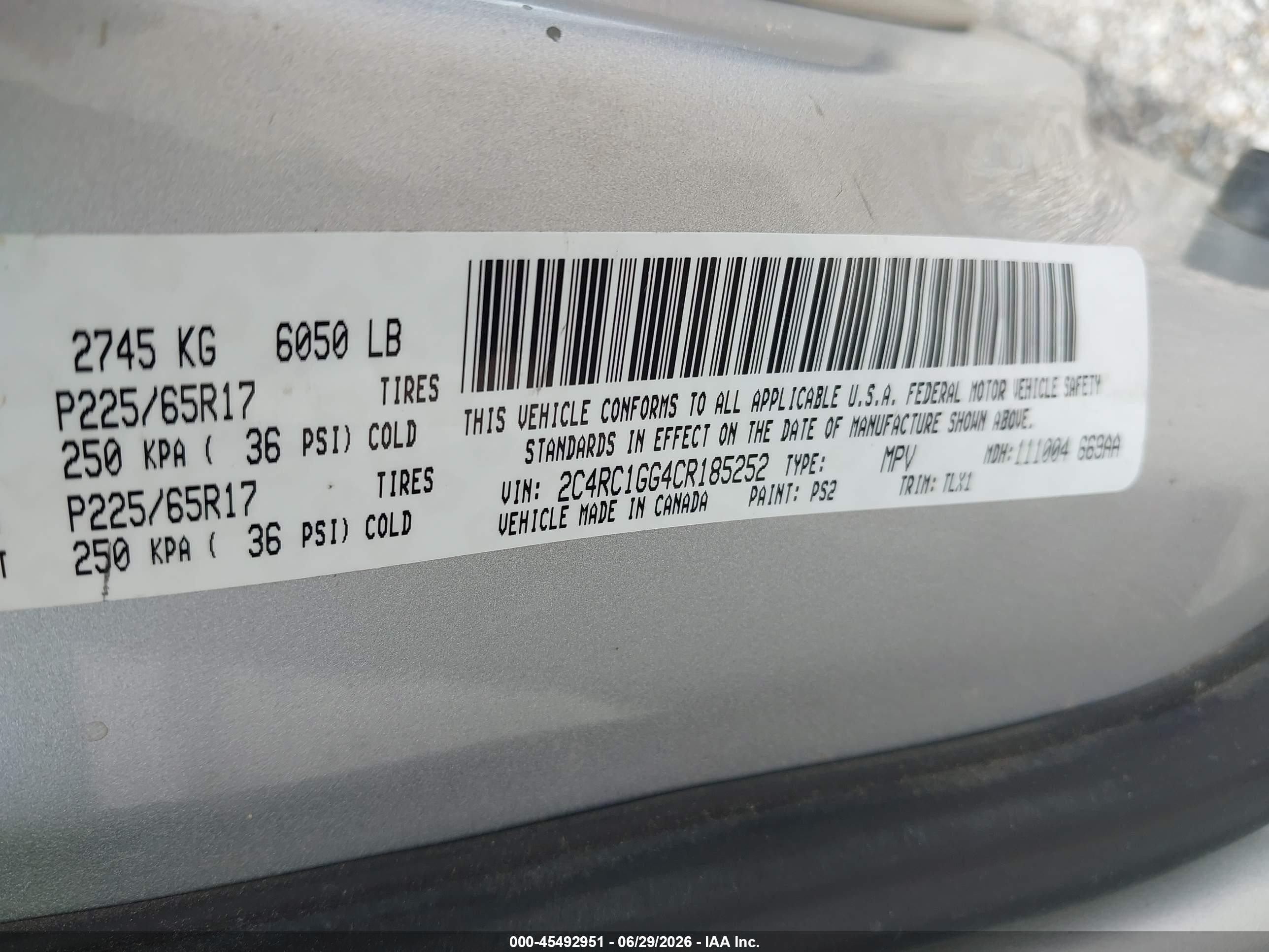 2012 Chrysler Town & Country Limited Серебряный vin: 2C4RC1GG4CR185252
