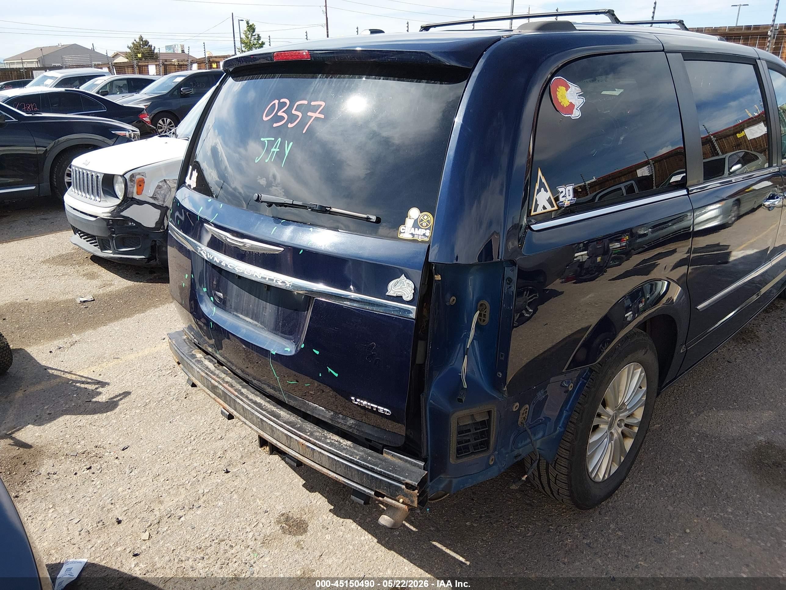 2012 Chrysler Town & Country Limited Blue vin: 2C4RC1GG4CR345727