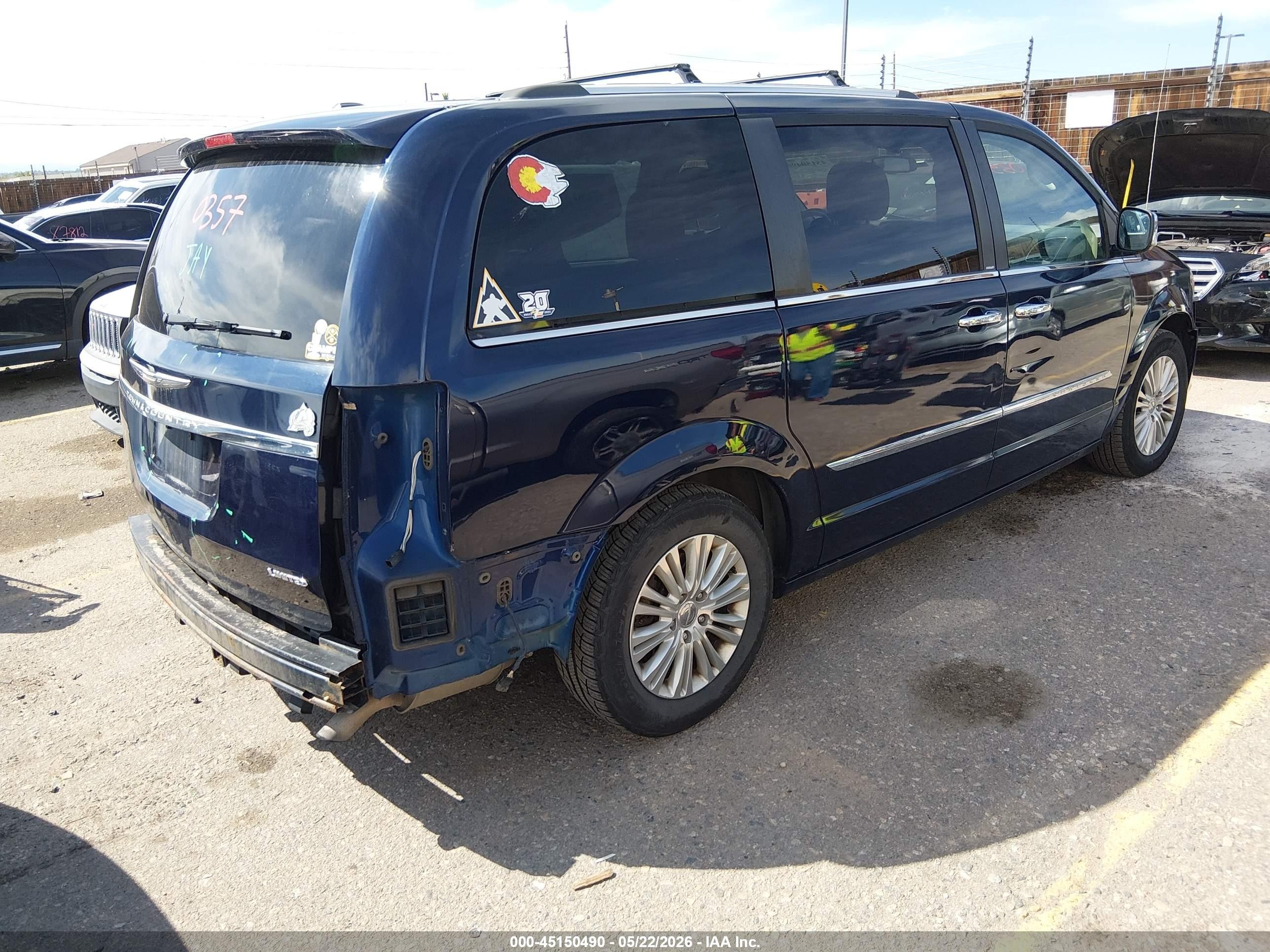 2012 Chrysler Town & Country Limited Blue vin: 2C4RC1GG4CR345727