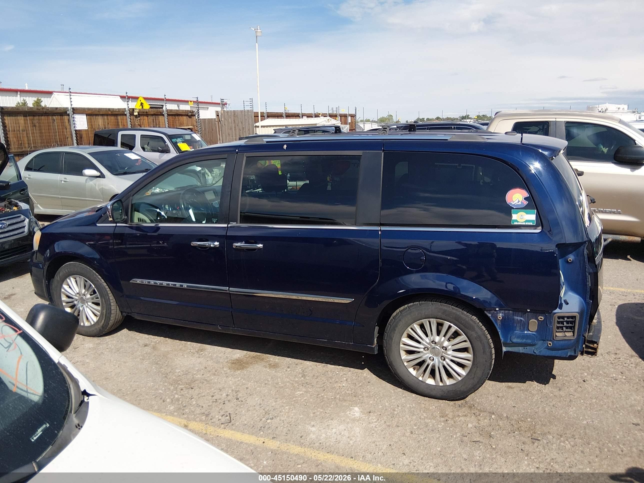 2012 Chrysler Town & Country Limited Blue vin: 2C4RC1GG4CR345727