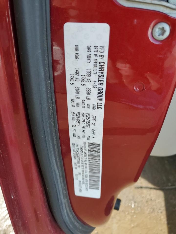 2013 Chrysler Town & Country Limited Red vin: 2C4RC1GG4DR757602