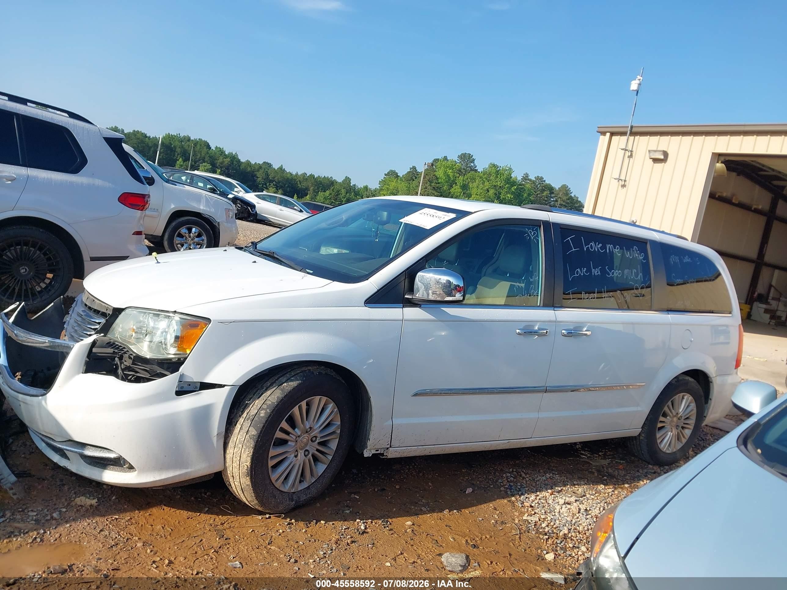 2014 Chrysler Town & Country Limited Белый vin: 2C4RC1GG4ER329935