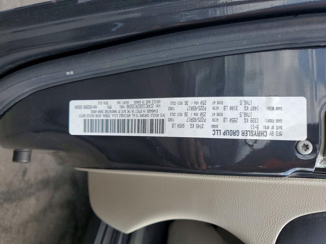 2012 Chrysler Town & Country Limited Черный vin: 2C4RC1GG6CR133248