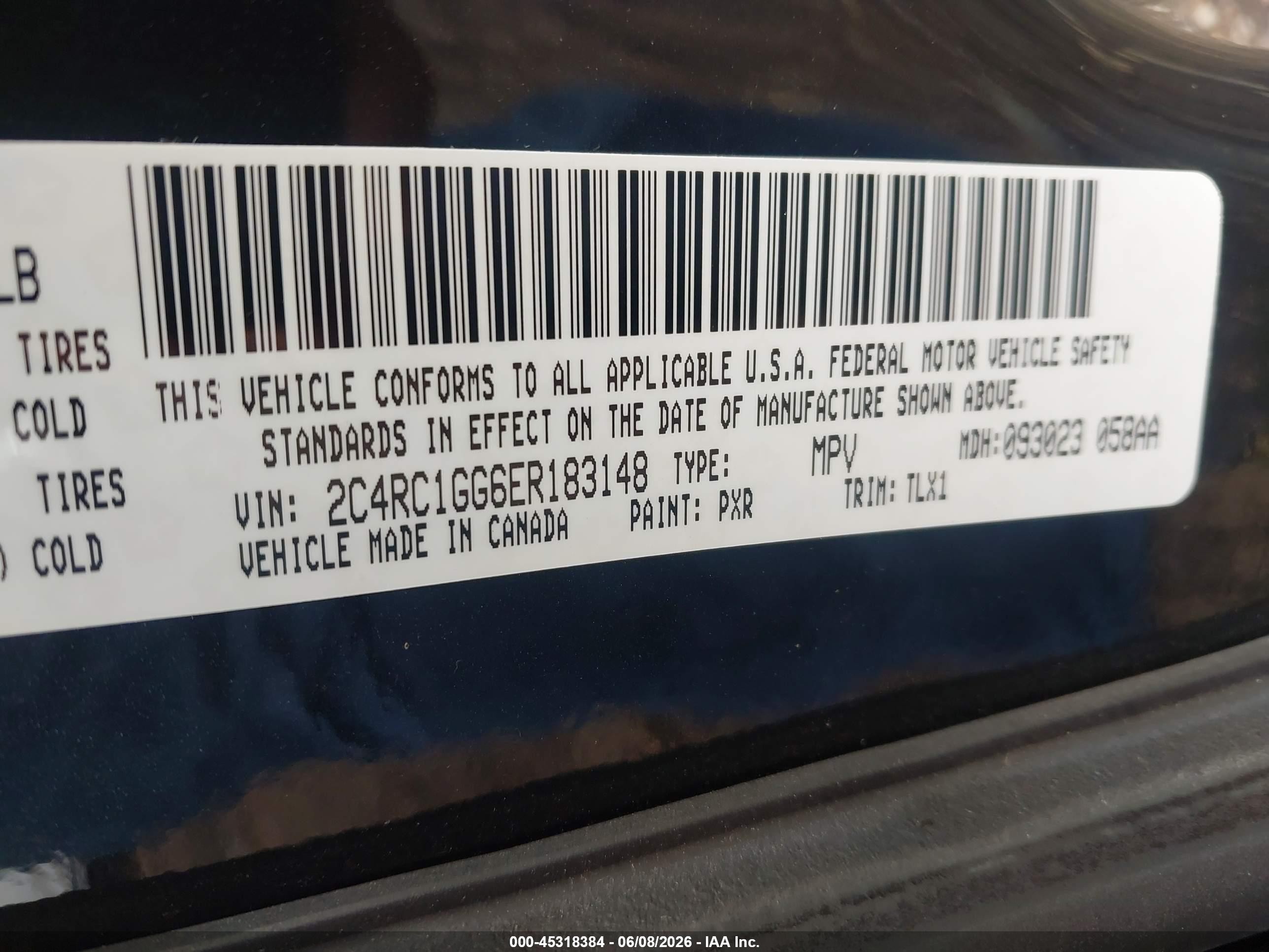 2014 Chrysler Town & Country Limited Black vin: 2C4RC1GG6ER183148
