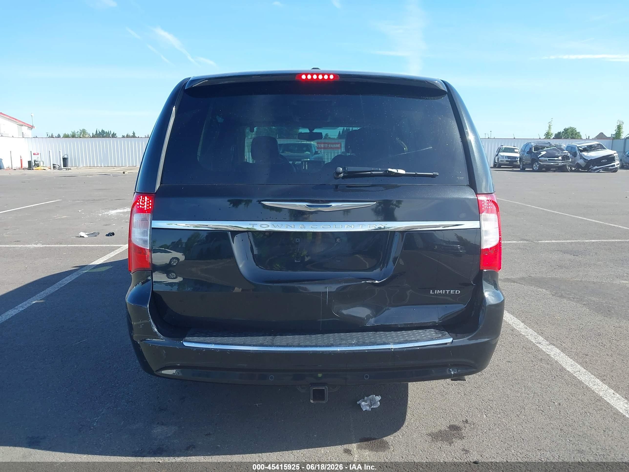 2013 Chrysler Town & Country Limited Black vin: 2C4RC1GG7DR777150