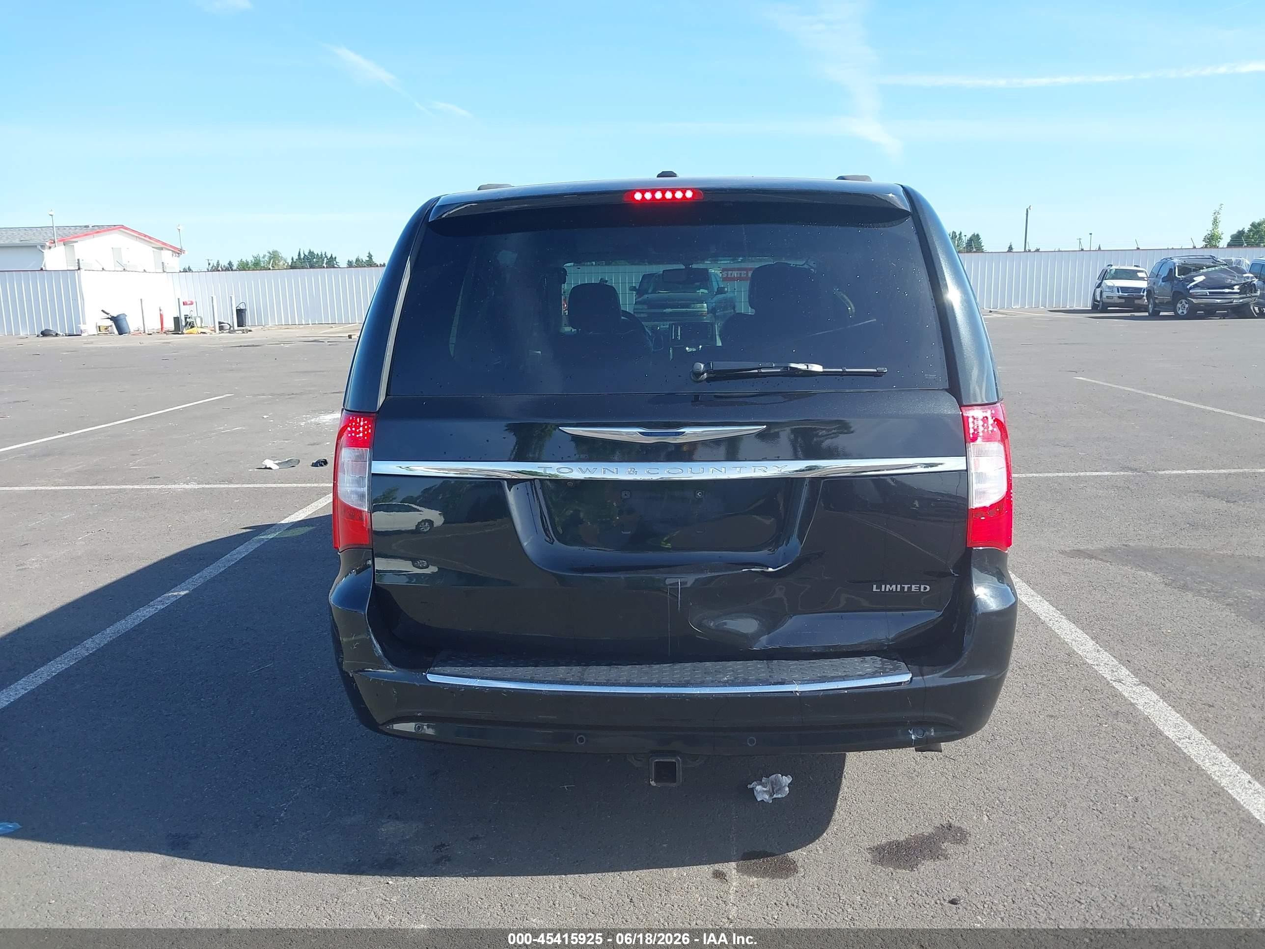 2013 Chrysler Town & Country Limited Black vin: 2C4RC1GG7DR777150