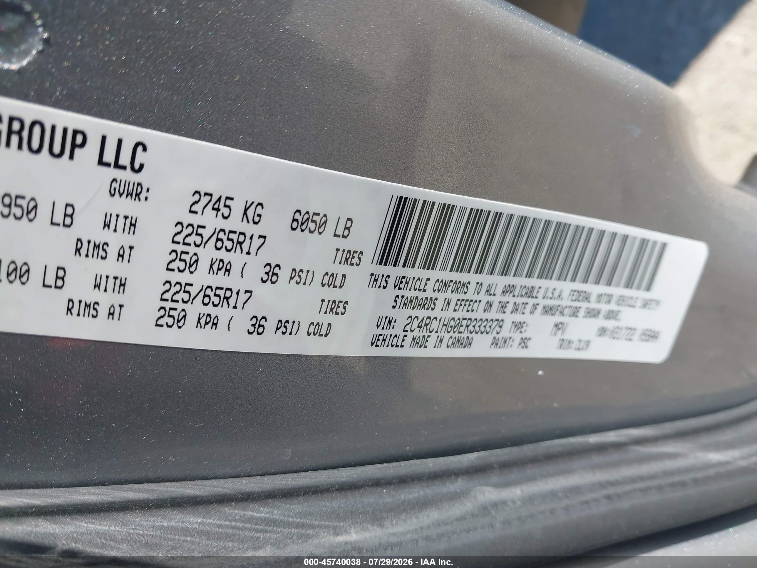 2014 Chrysler Town & Country S Silver vin: 2C4RC1HG0ER333379