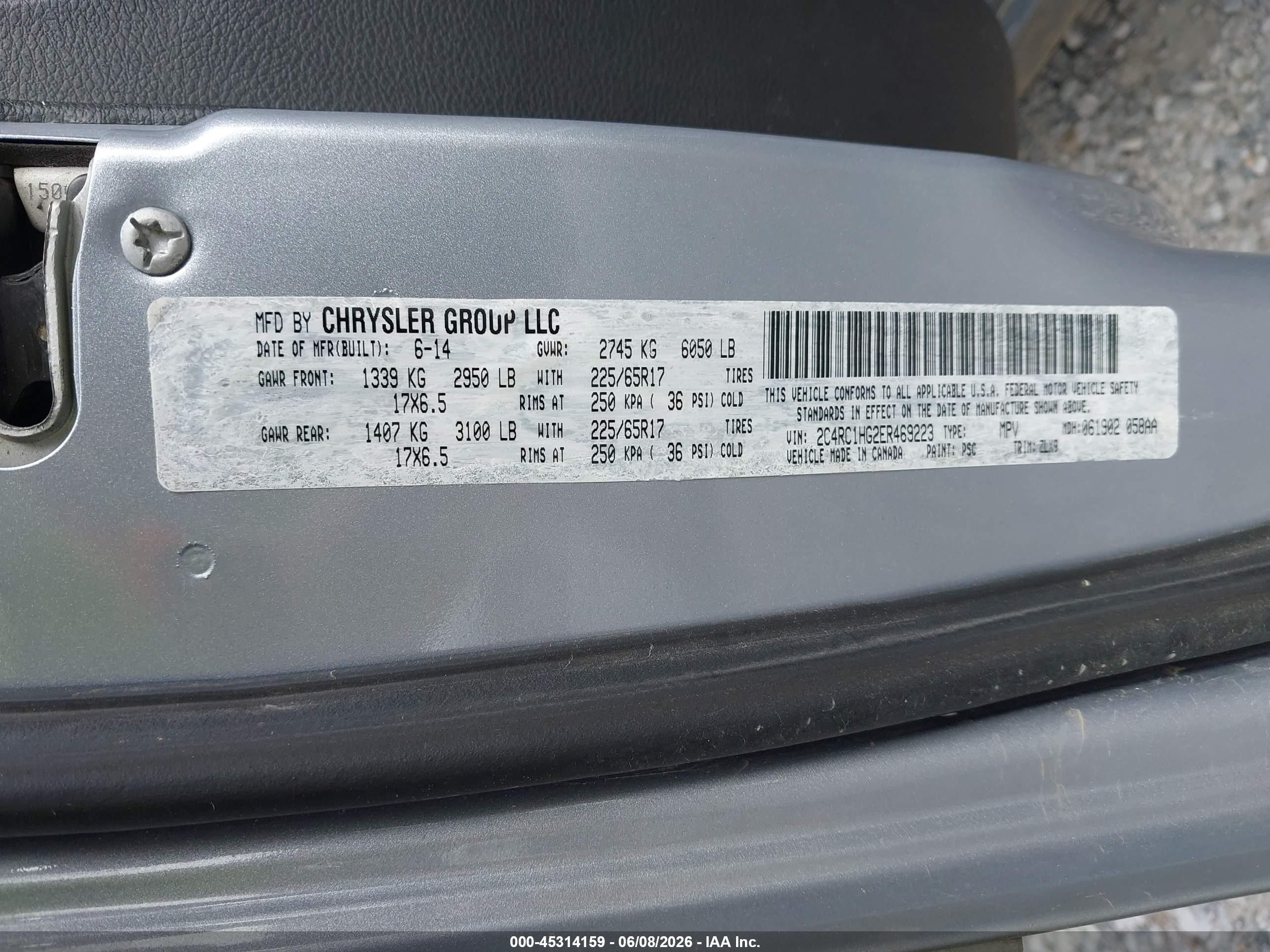 2014 Chrysler Town & Country S Silver vin: 2C4RC1HG2ER469223