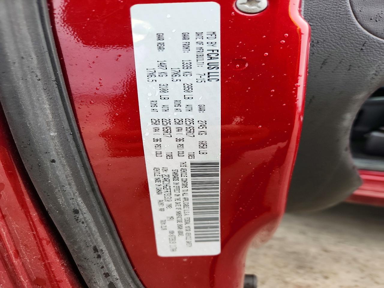 2015 Chrysler Town & Country S Red vin: 2C4RC1HG2FR731310