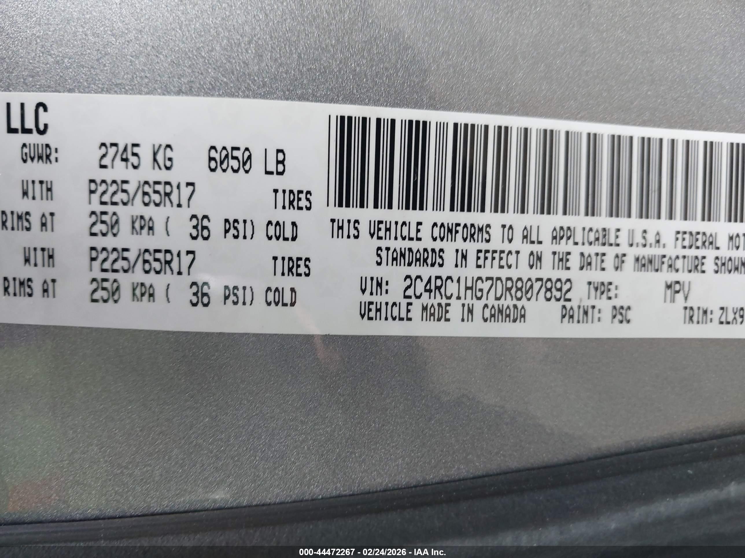 2013 Chrysler Town & Country S Gray vin: 2C4RC1HG7DR807892