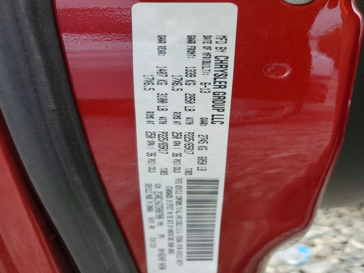 2013 Chrysler Town & Country S Red vin: 2C4RC1HG7DR807908