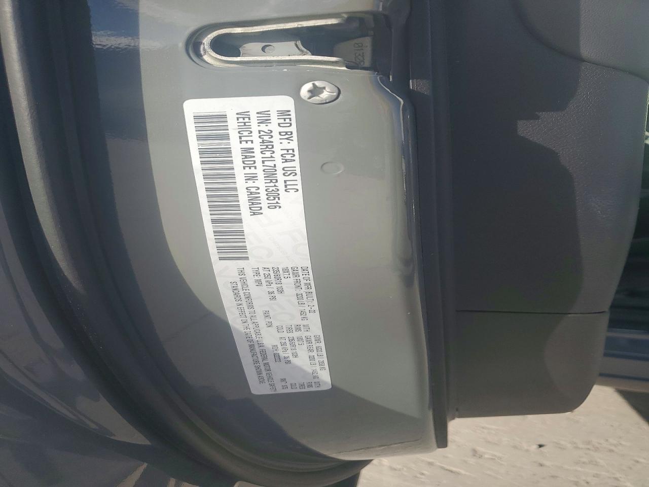 2022 Chrysler Pacifica Hybrid Touring L Gray vin: 2C4RC1L70NR130516