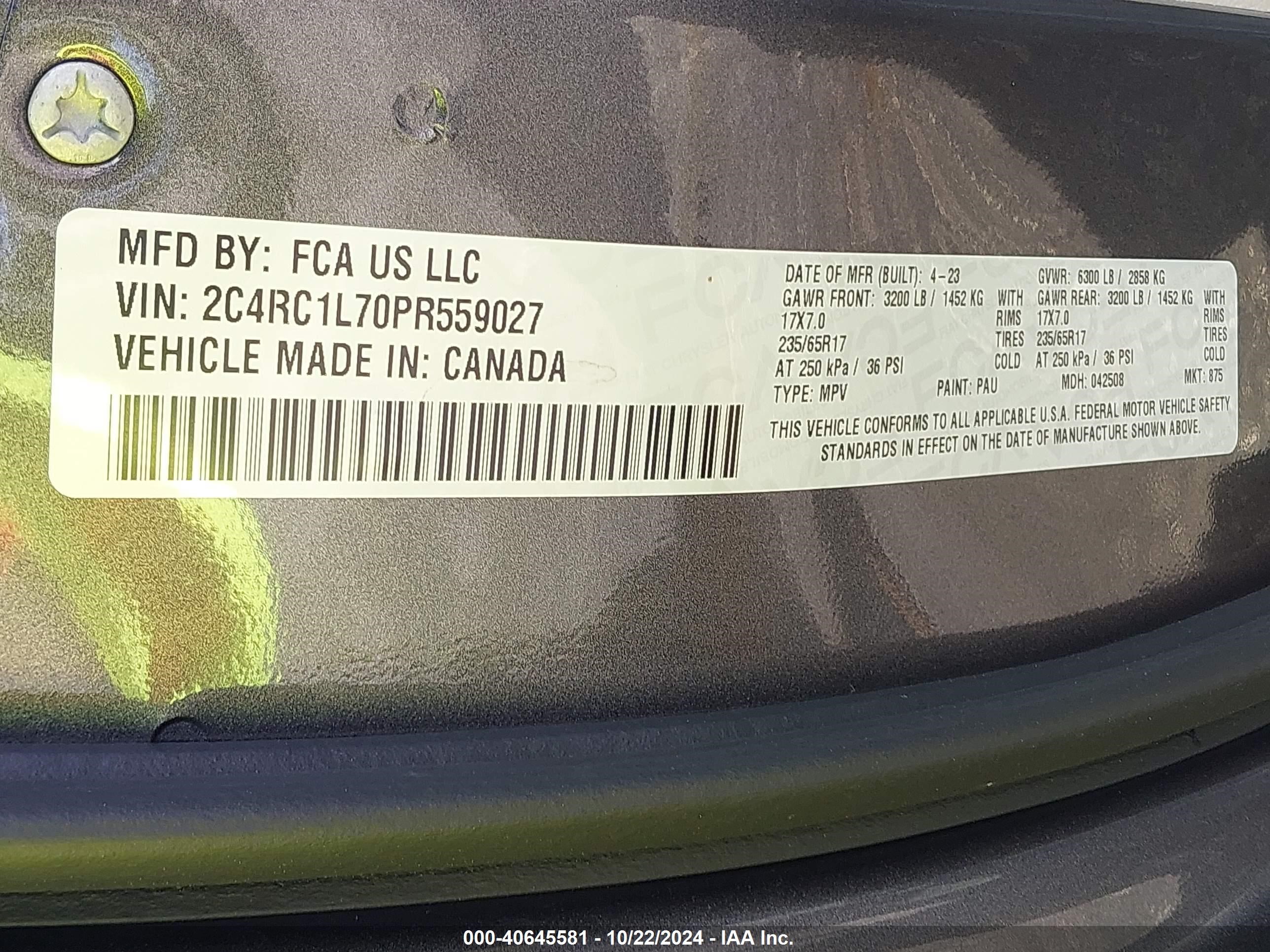 2023 Chrysler Pacifica Hybrid Touring L Gray vin: 2C4RC1L70PR559027