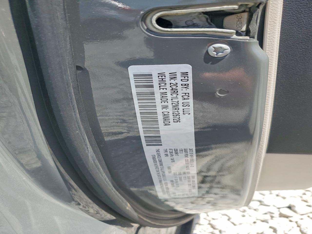 2022 Chrysler Pacifica Hybrid Touring L Gray vin: 2C4RC1L72NR126726