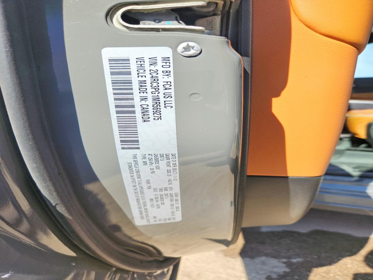 2021 Chrysler Pacifica Pinnacle Gray vin: 2C4RC3PG1MR569275