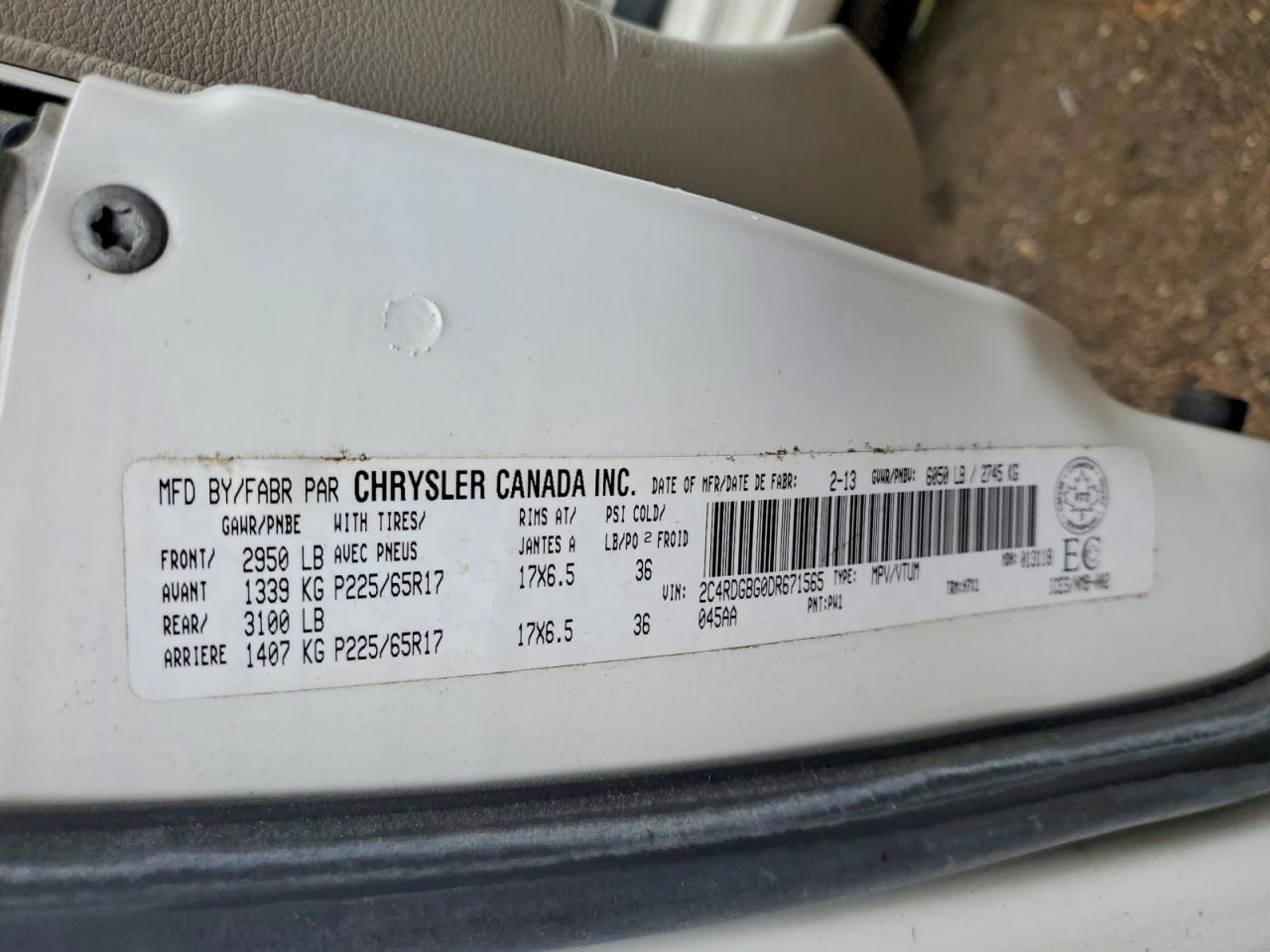 2013 Dodge Grand Caravan Se White vin: 2C4RDGBG0DR671565