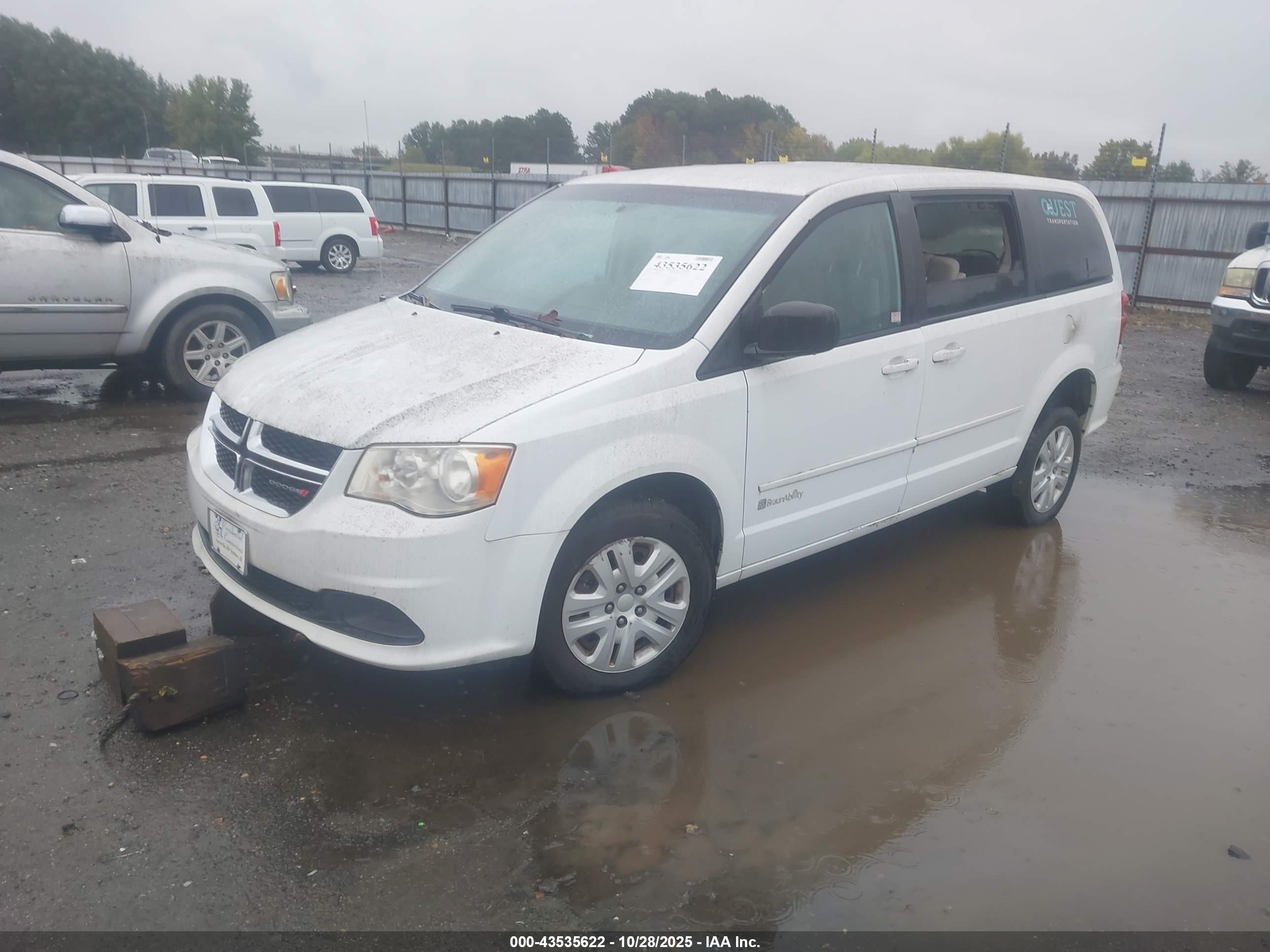 2014 Dodge Grand Caravan Se Белый vin: 2C4RDGBG0ER140464