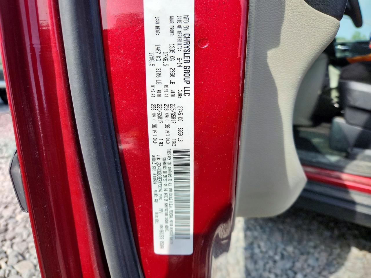 2014 Dodge Grand Caravan Se Red vin: 2C4RDGBG0ER473974