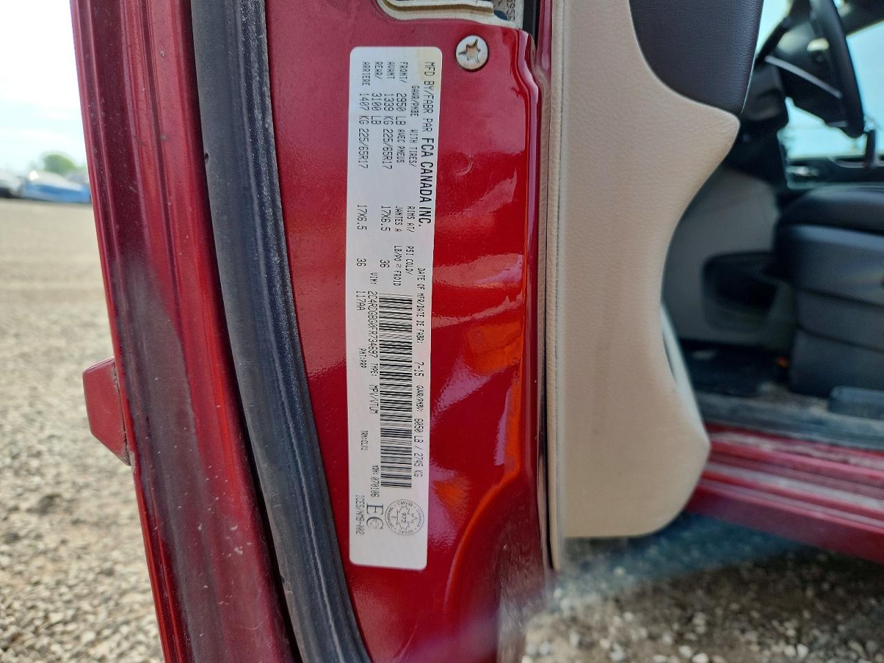 2015 Dodge Grand Caravan Se Burgundy vin: 2C4RDGBG0FR734697