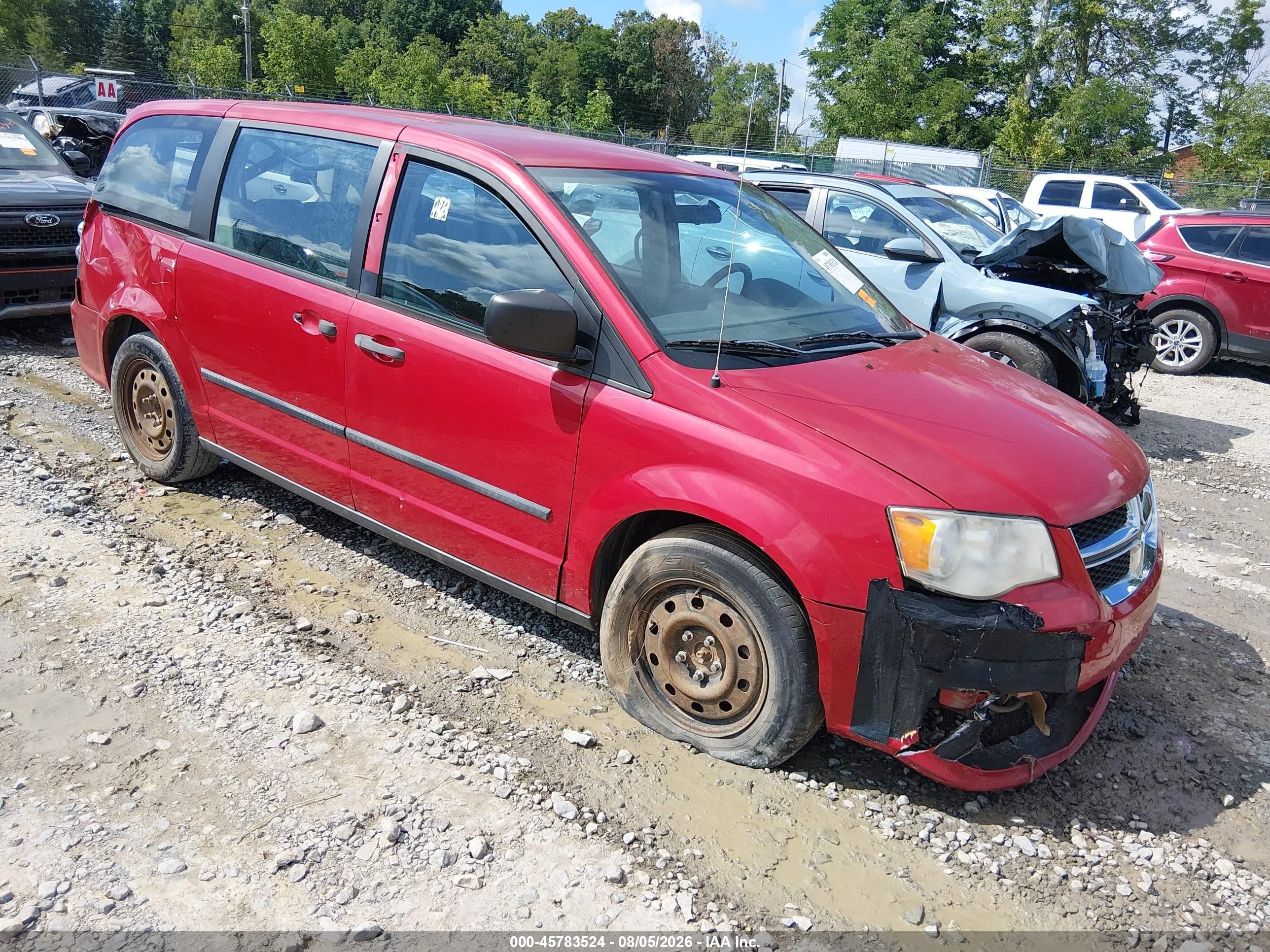 2013 Dodge Grand Caravan American Value Pkg Red vin: 2C4RDGBG2DR709751