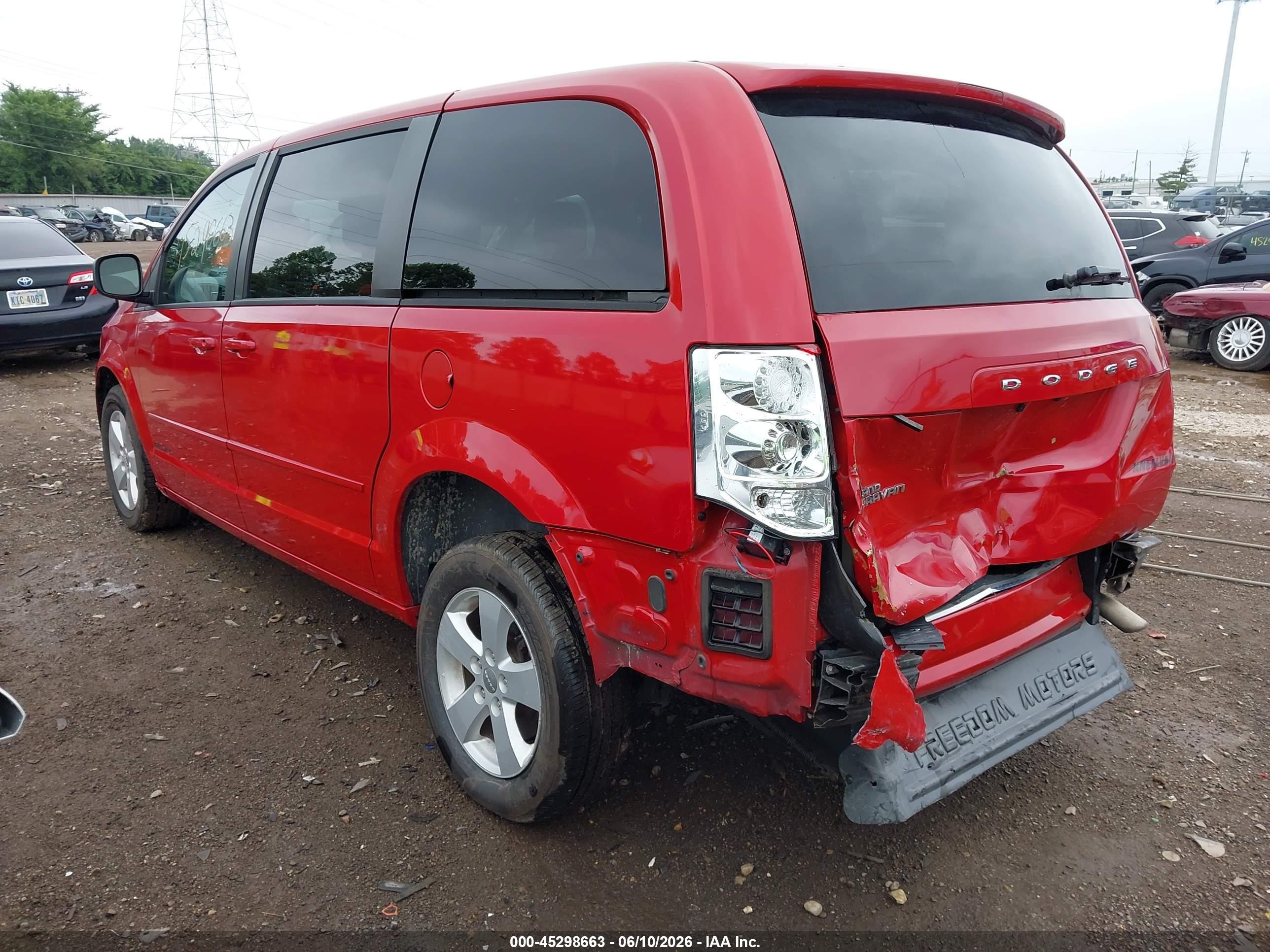 2013 Dodge Grand Caravan Se Red vin: 2C4RDGBG3DR714554