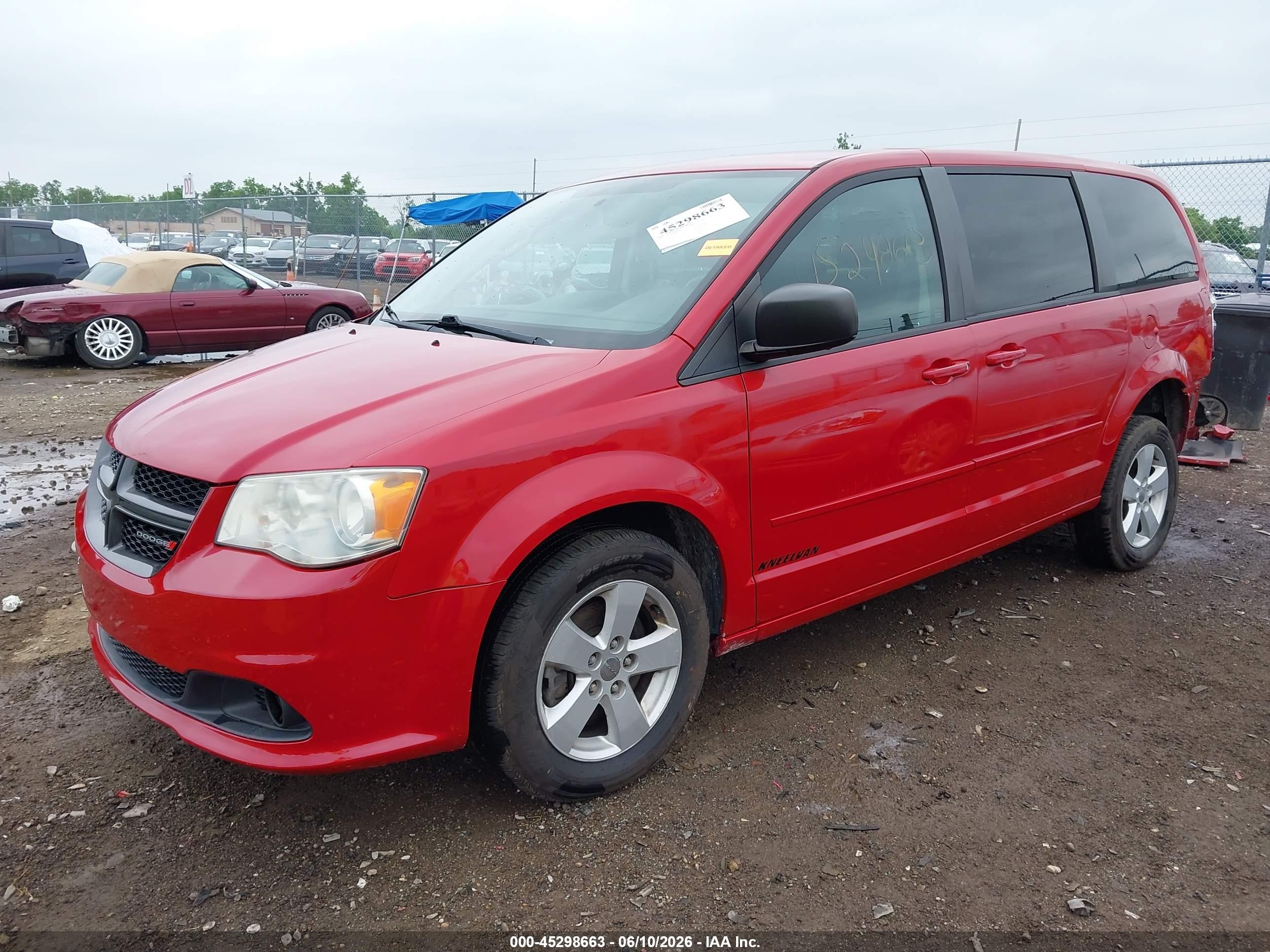 2013 Dodge Grand Caravan Se Red vin: 2C4RDGBG3DR714554